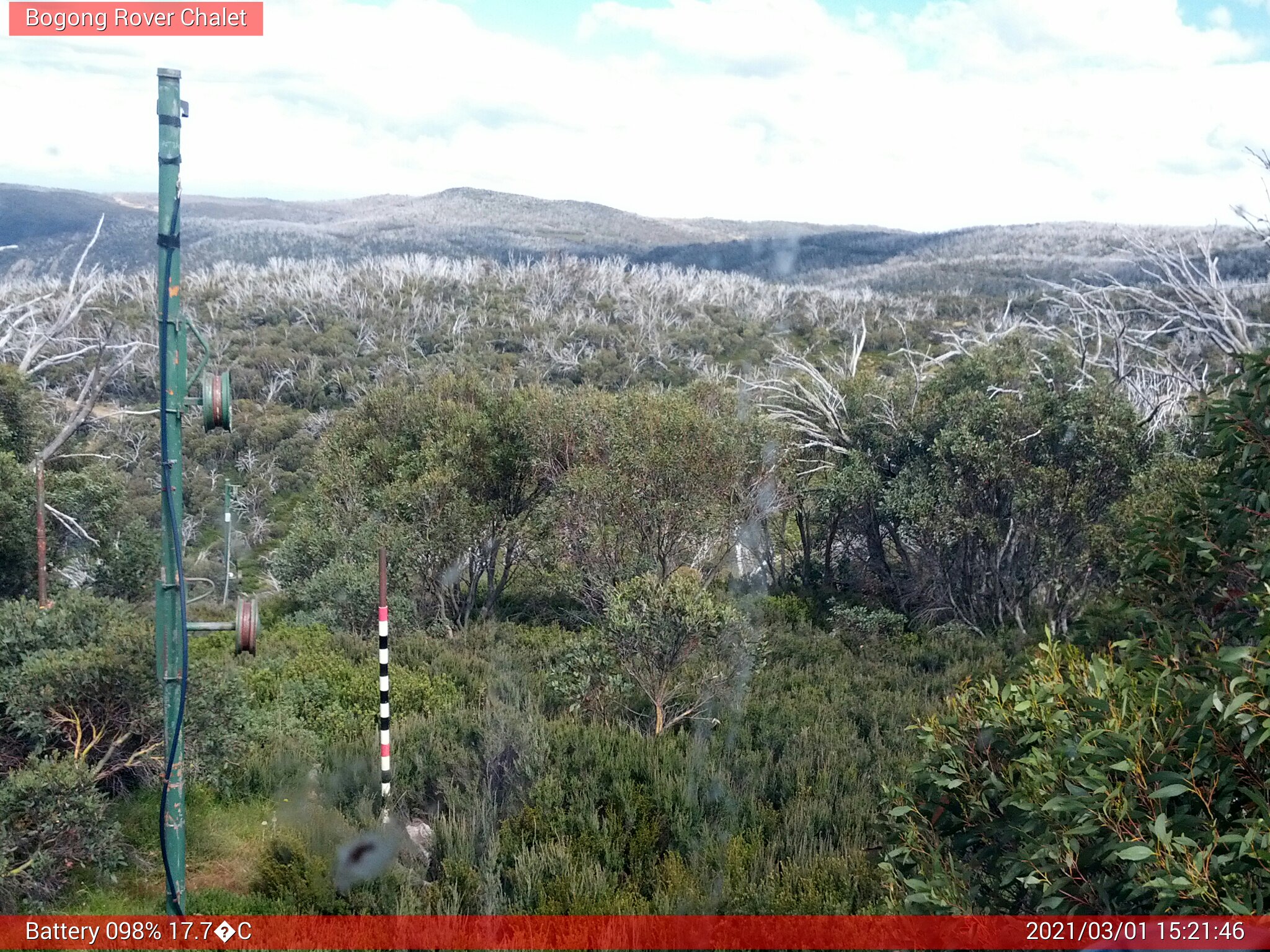 Bogong Web Cam 3:21pm Monday 1st of March 2021