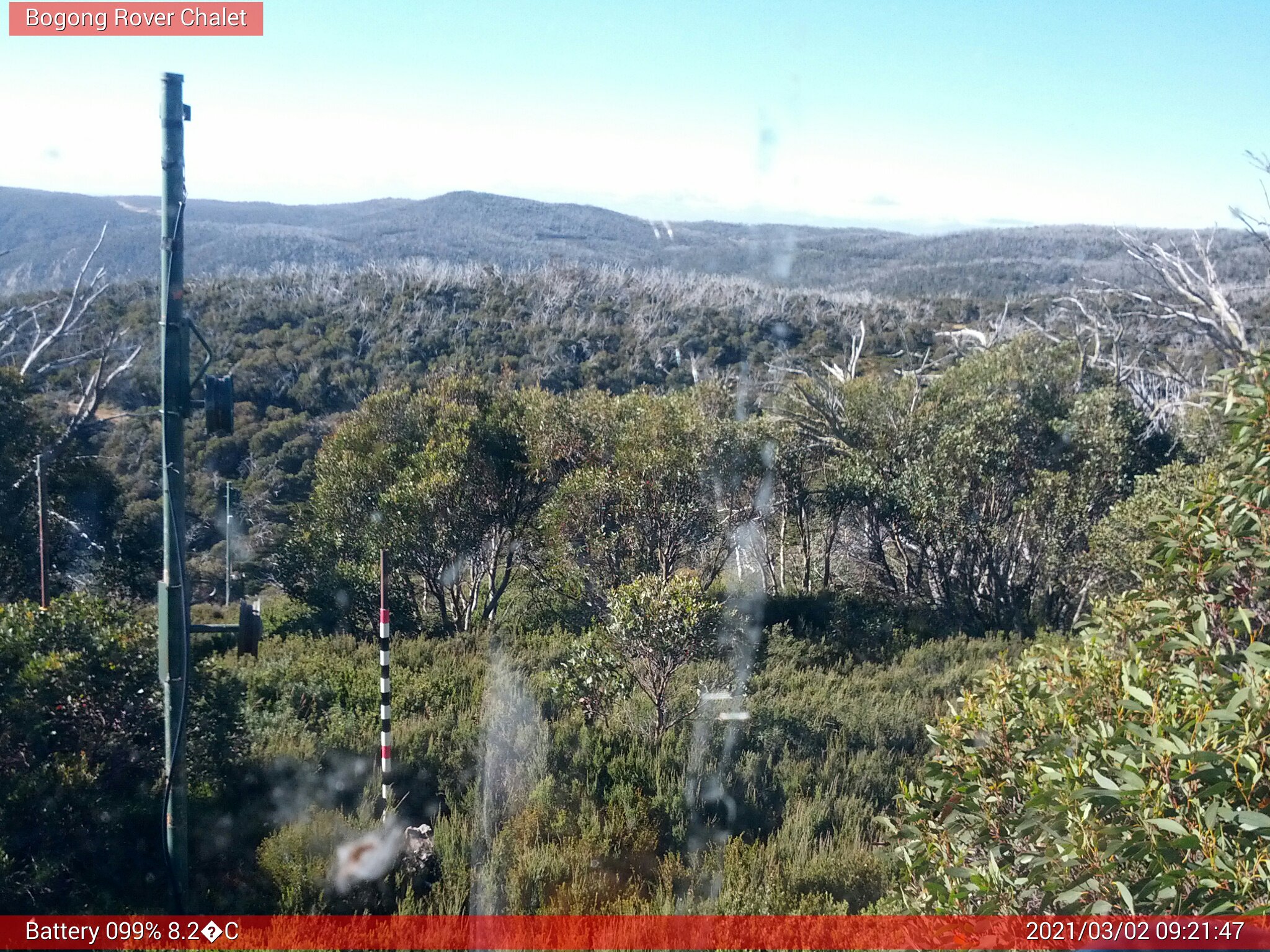 Bogong Web Cam 9:21am Tuesday 2nd of March 2021