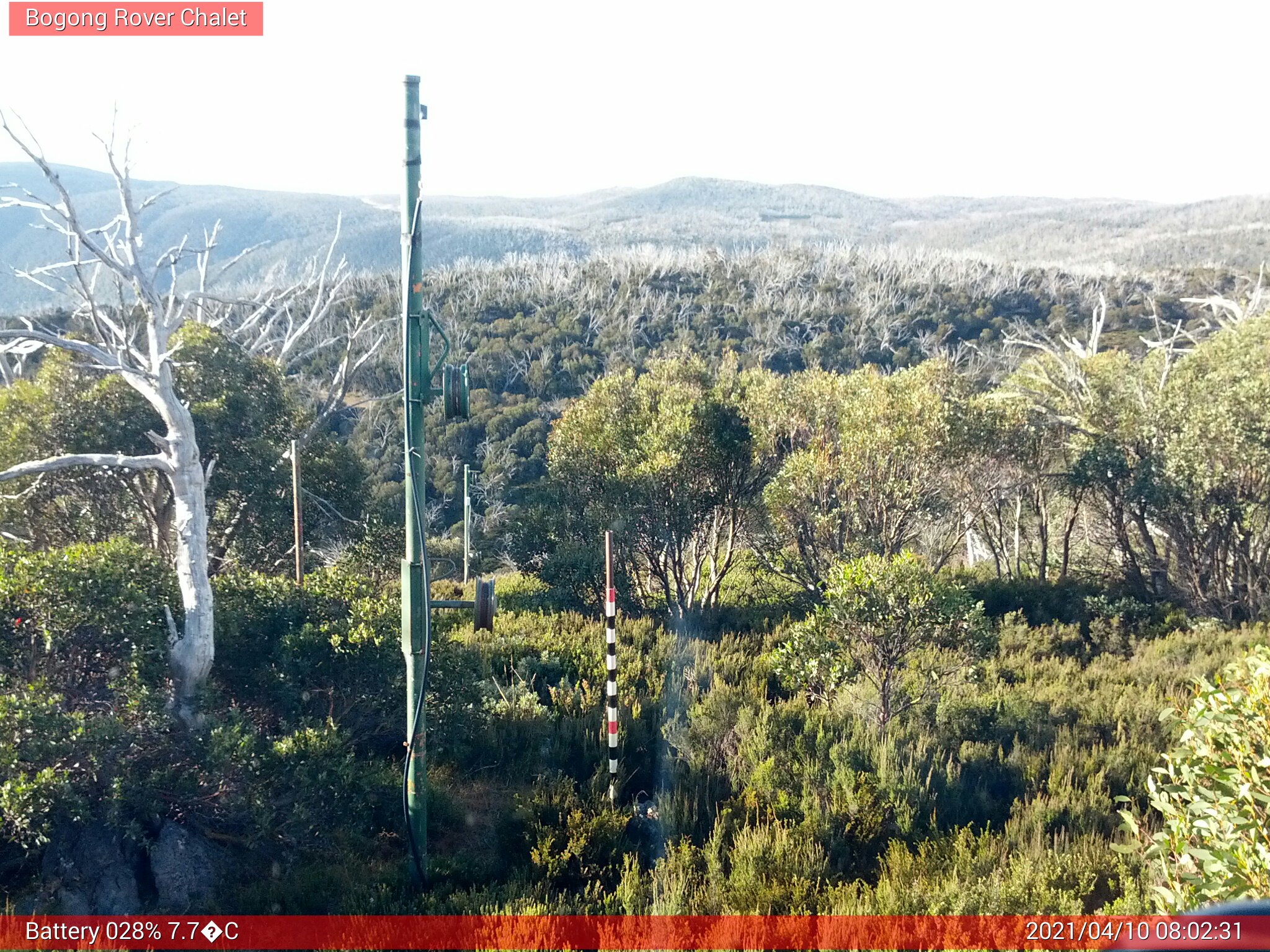 Bogong Web Cam 8:02am Saturday 10th of April 2021