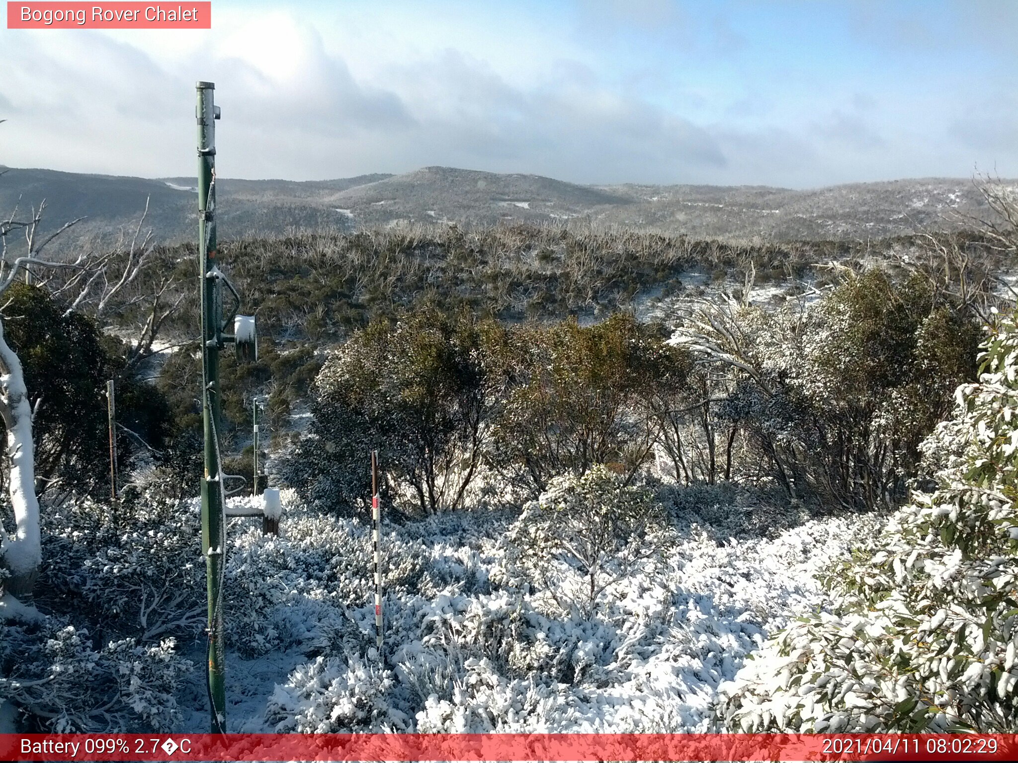 Bogong Web Cam 8:02am Sunday 11th of April 2021