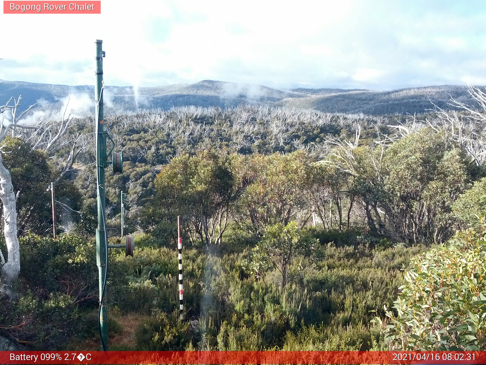 Bogong Web Cam 8:02am Friday 16th of April 2021