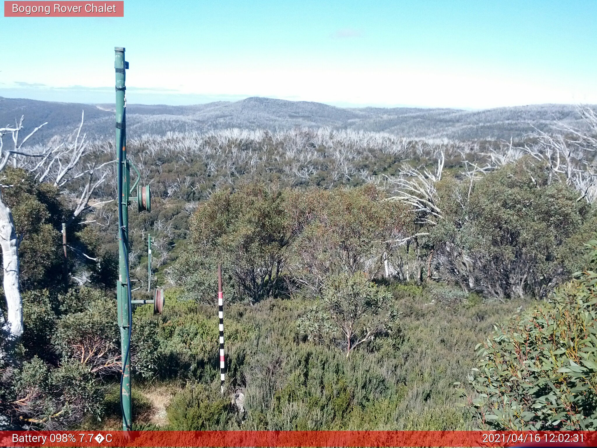 Bogong Web Cam 12:02pm Friday 16th of April 2021