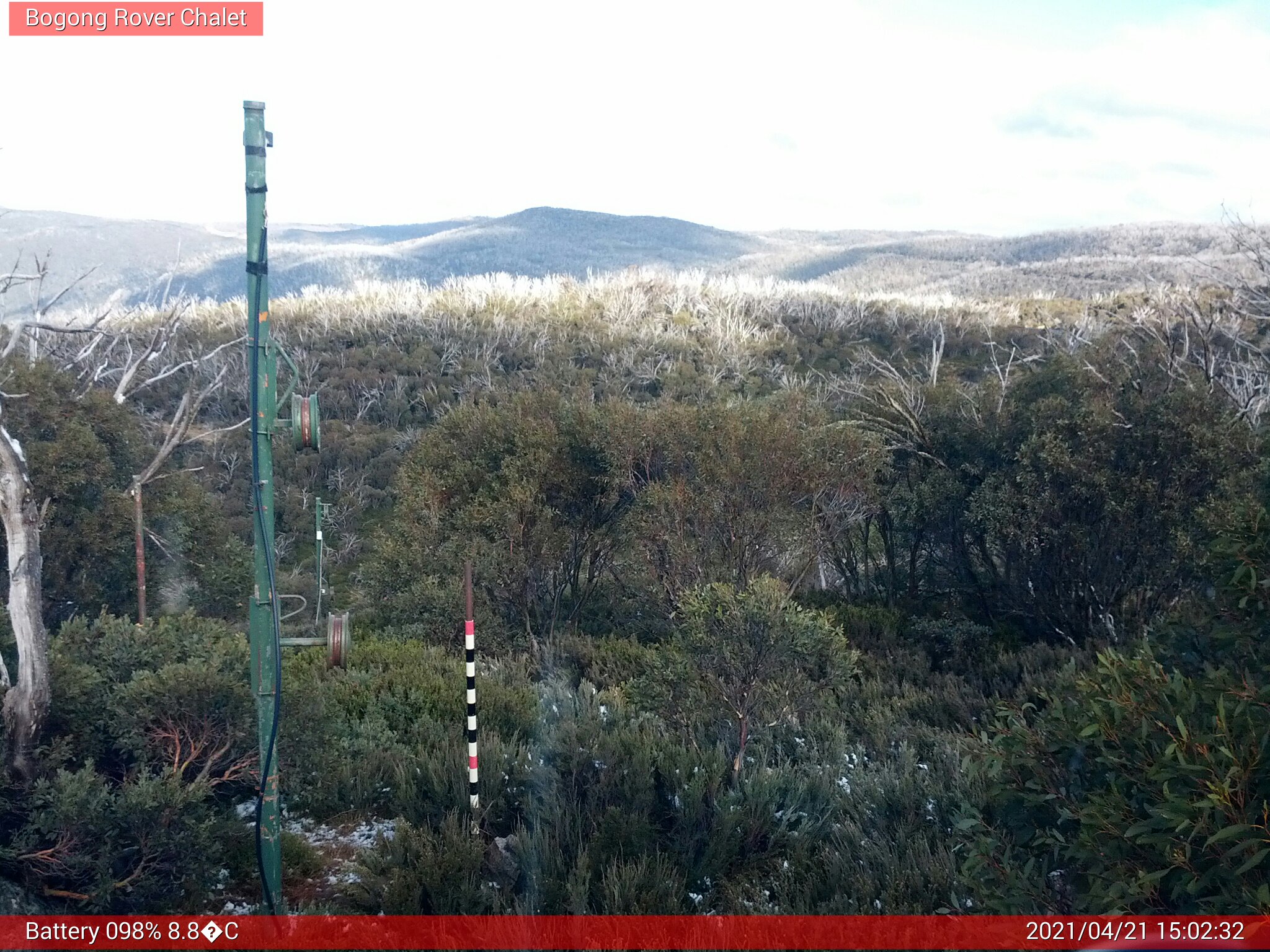 Bogong Web Cam 3:02pm Wednesday 21st of April 2021