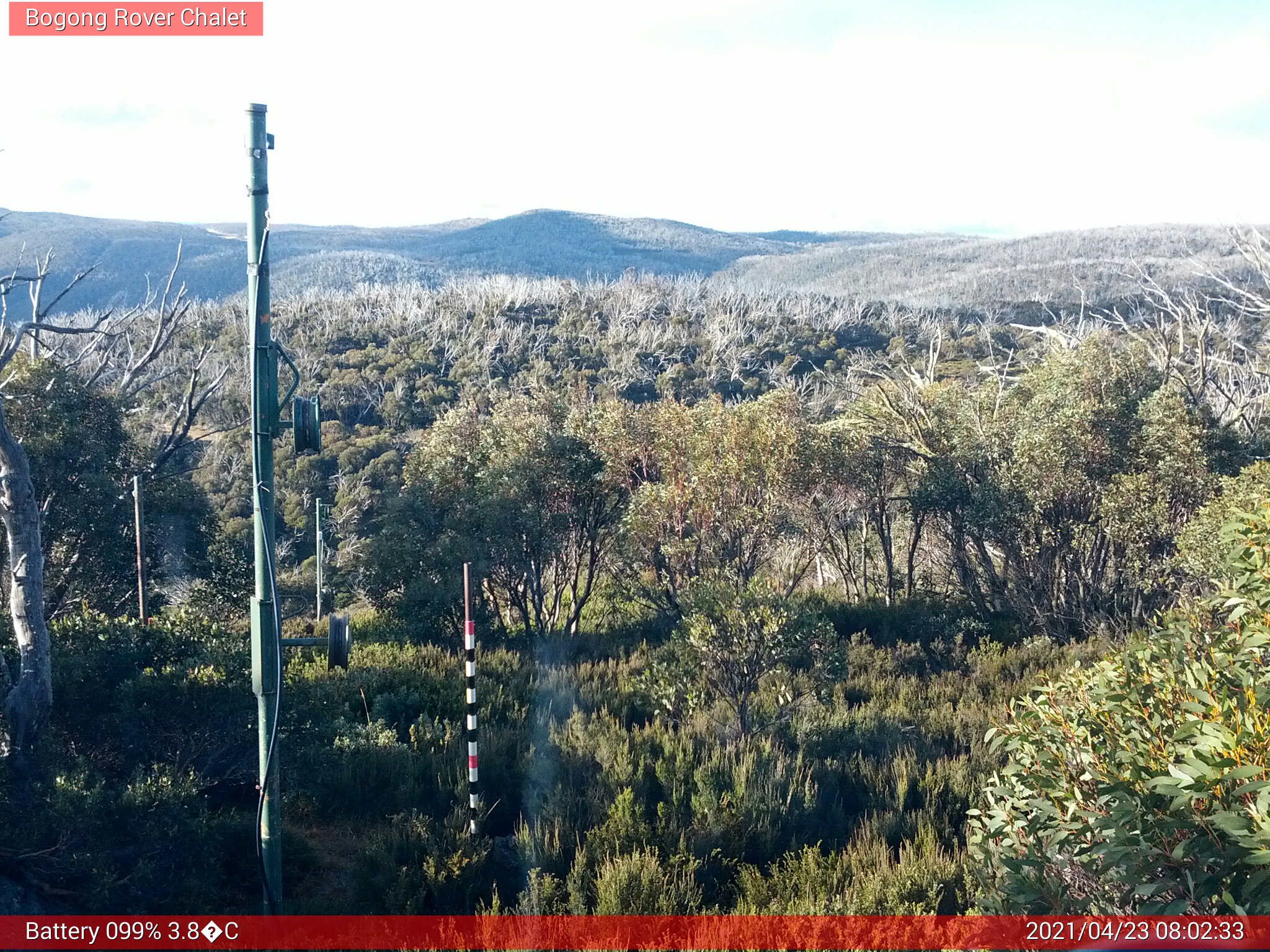 Bogong Web Cam 8:02am Friday 23rd of April 2021