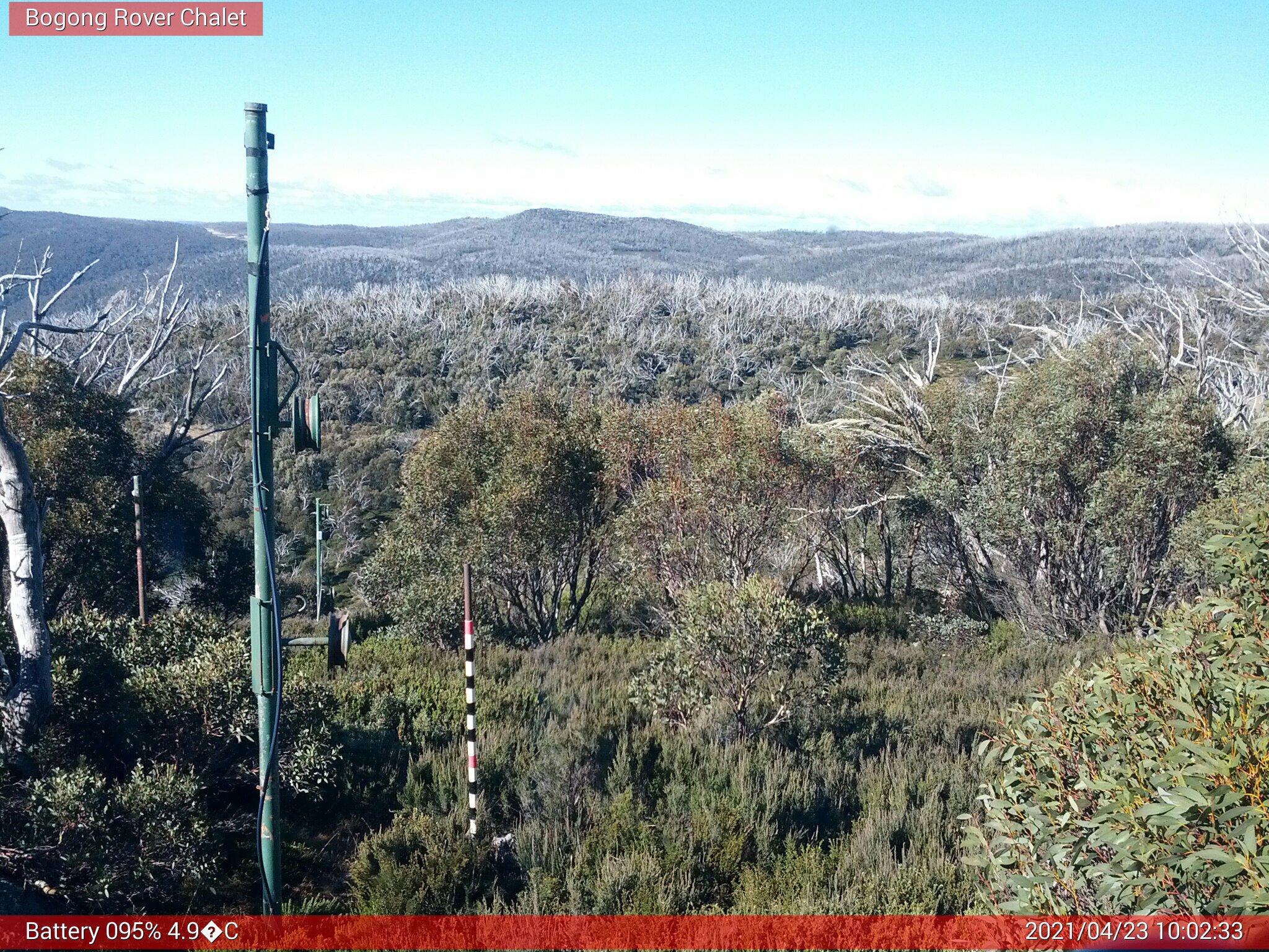 Bogong Web Cam 10:02am Friday 23rd of April 2021