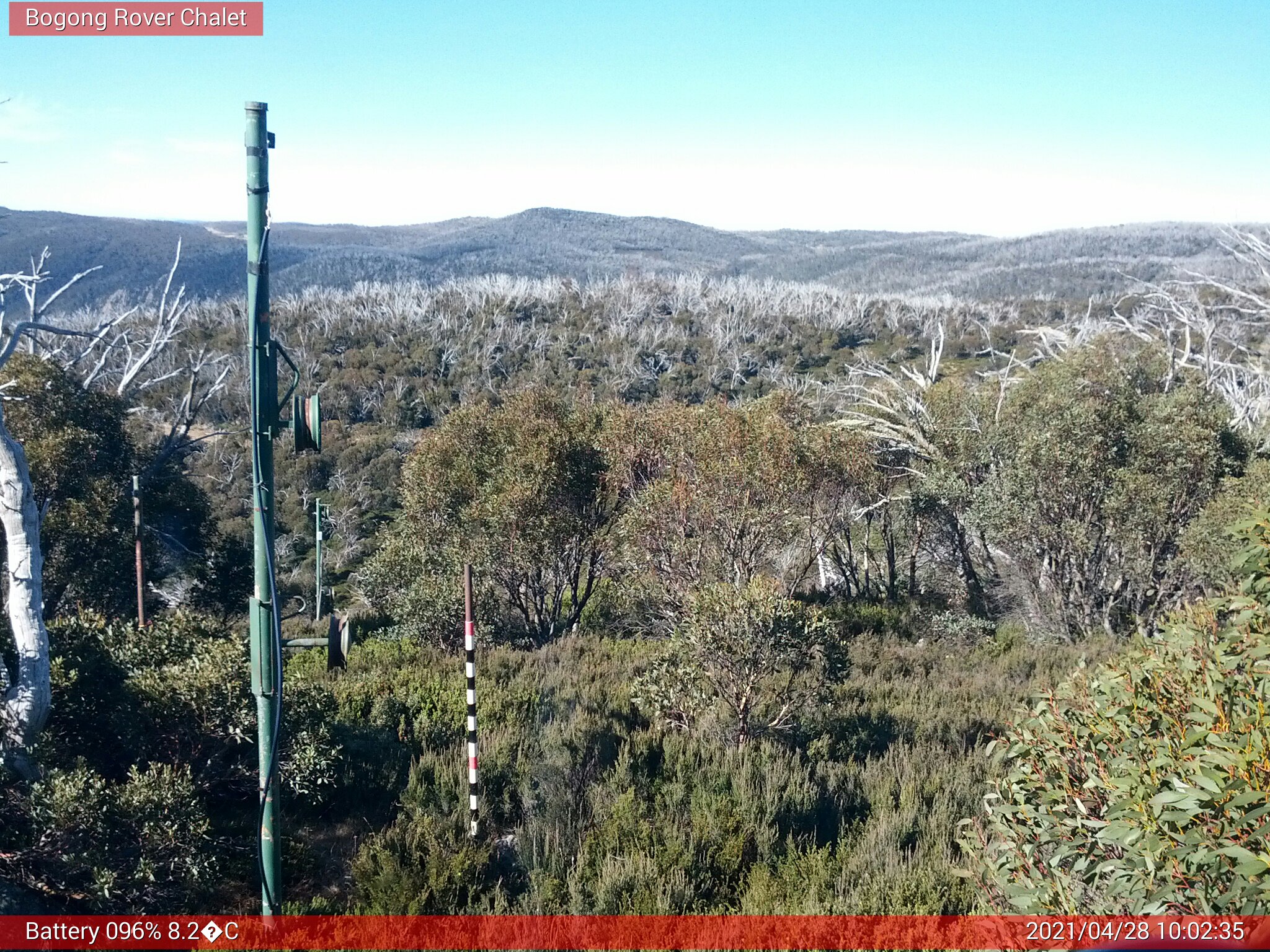 Bogong Web Cam 10:02am Wednesday 28th of April 2021