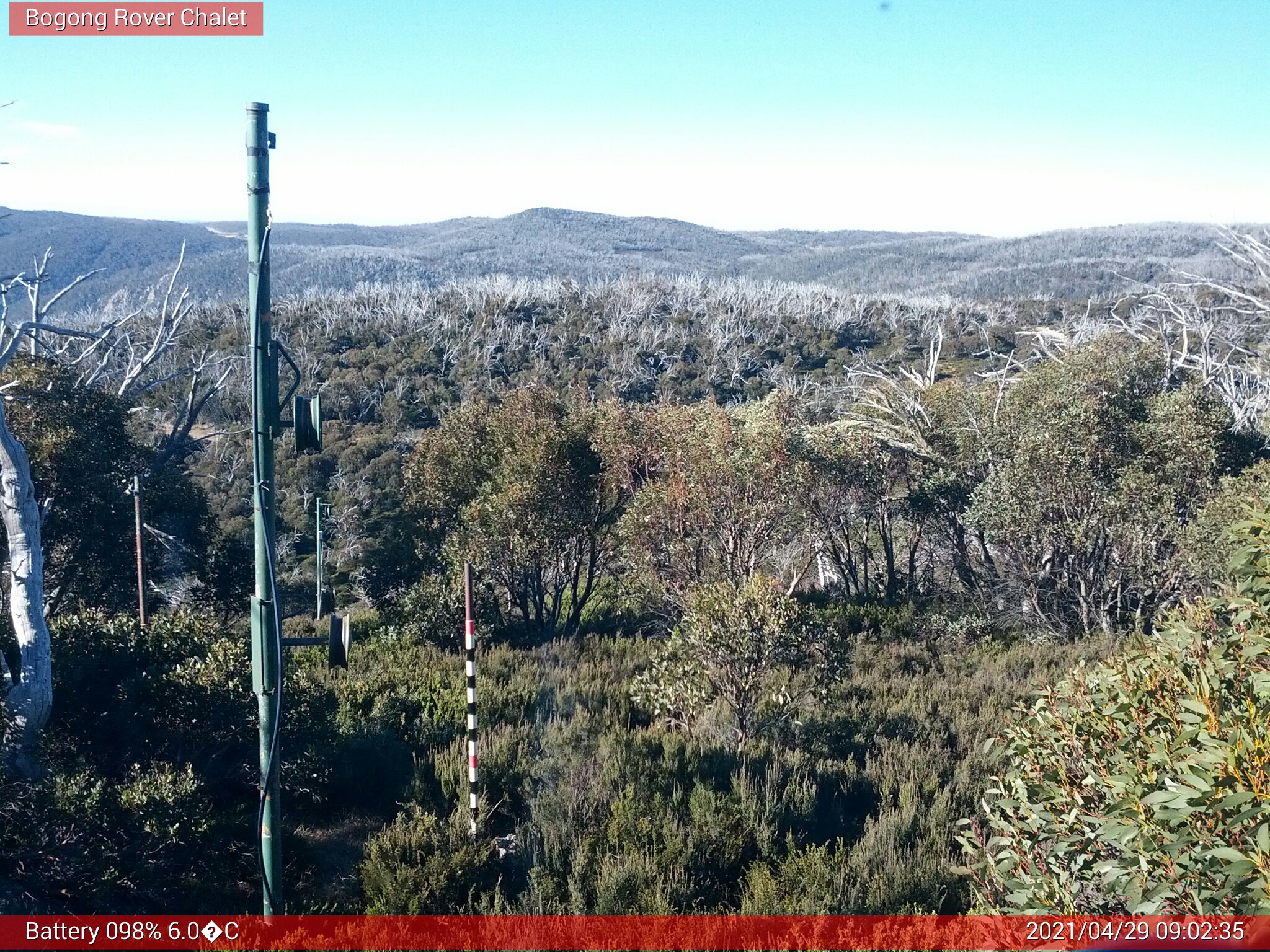 Bogong Web Cam 9:02am Thursday 29th of April 2021