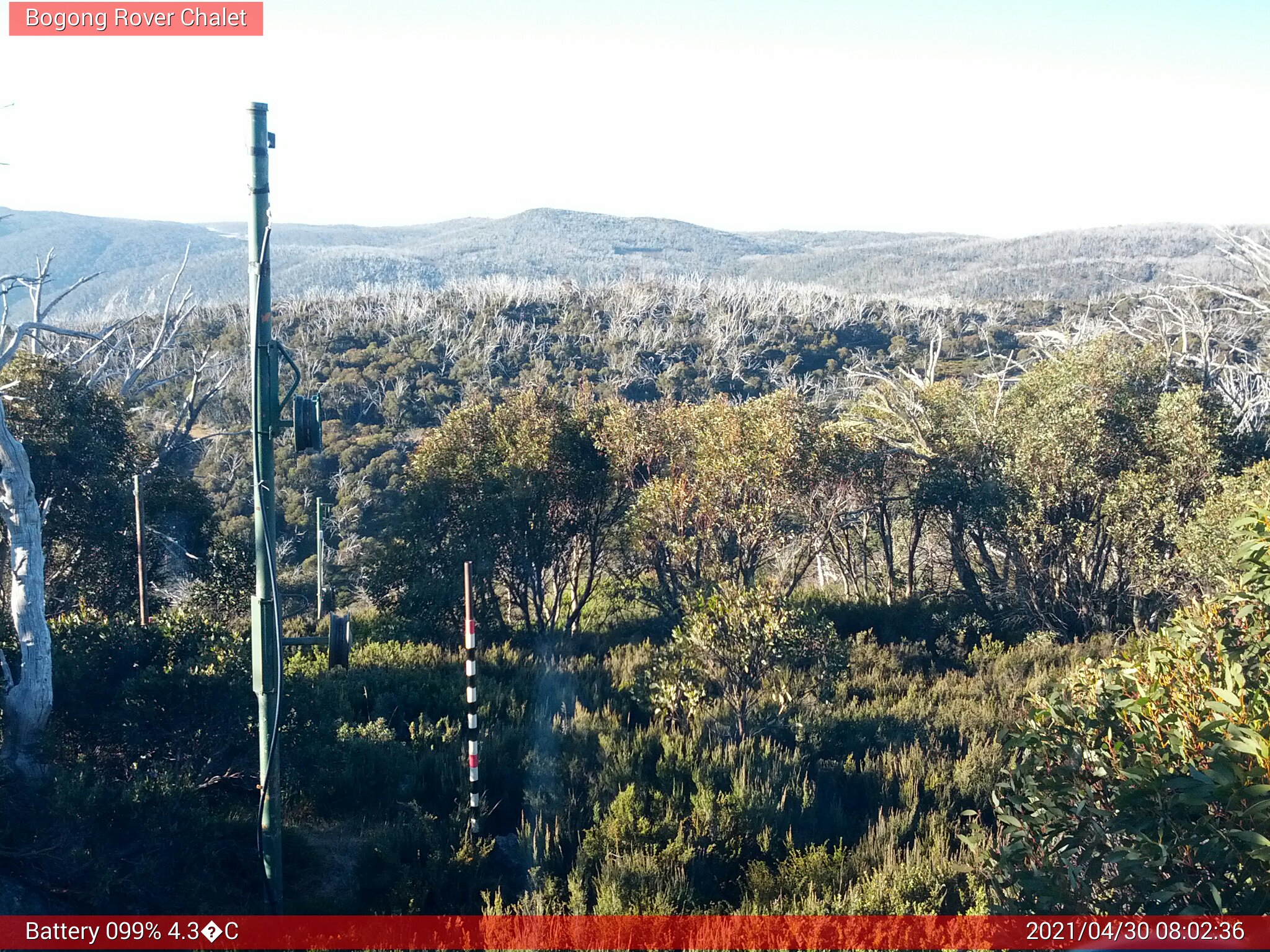 Bogong Web Cam 8:02am Friday 30th of April 2021