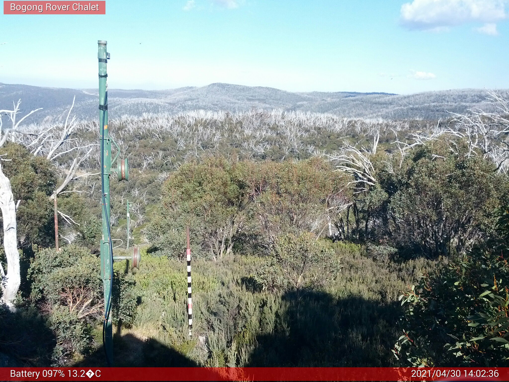 Bogong Web Cam 2:02pm Friday 30th of April 2021