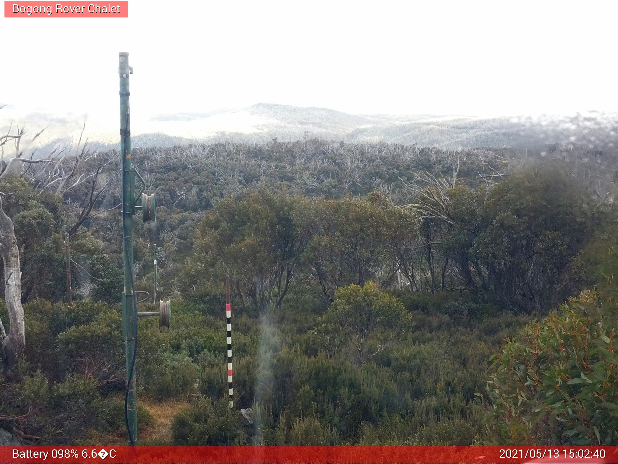 Bogong Web Cam 3:02pm Thursday 13th of May 2021