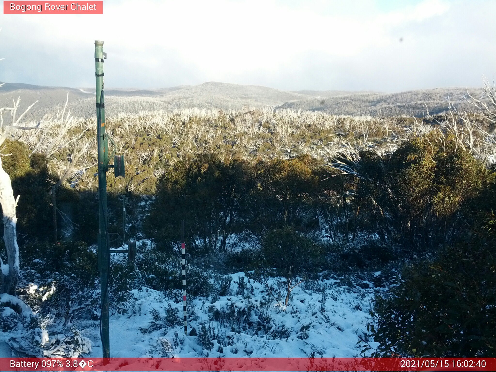 Bogong Web Cam 4:02pm Saturday 15th of May 2021