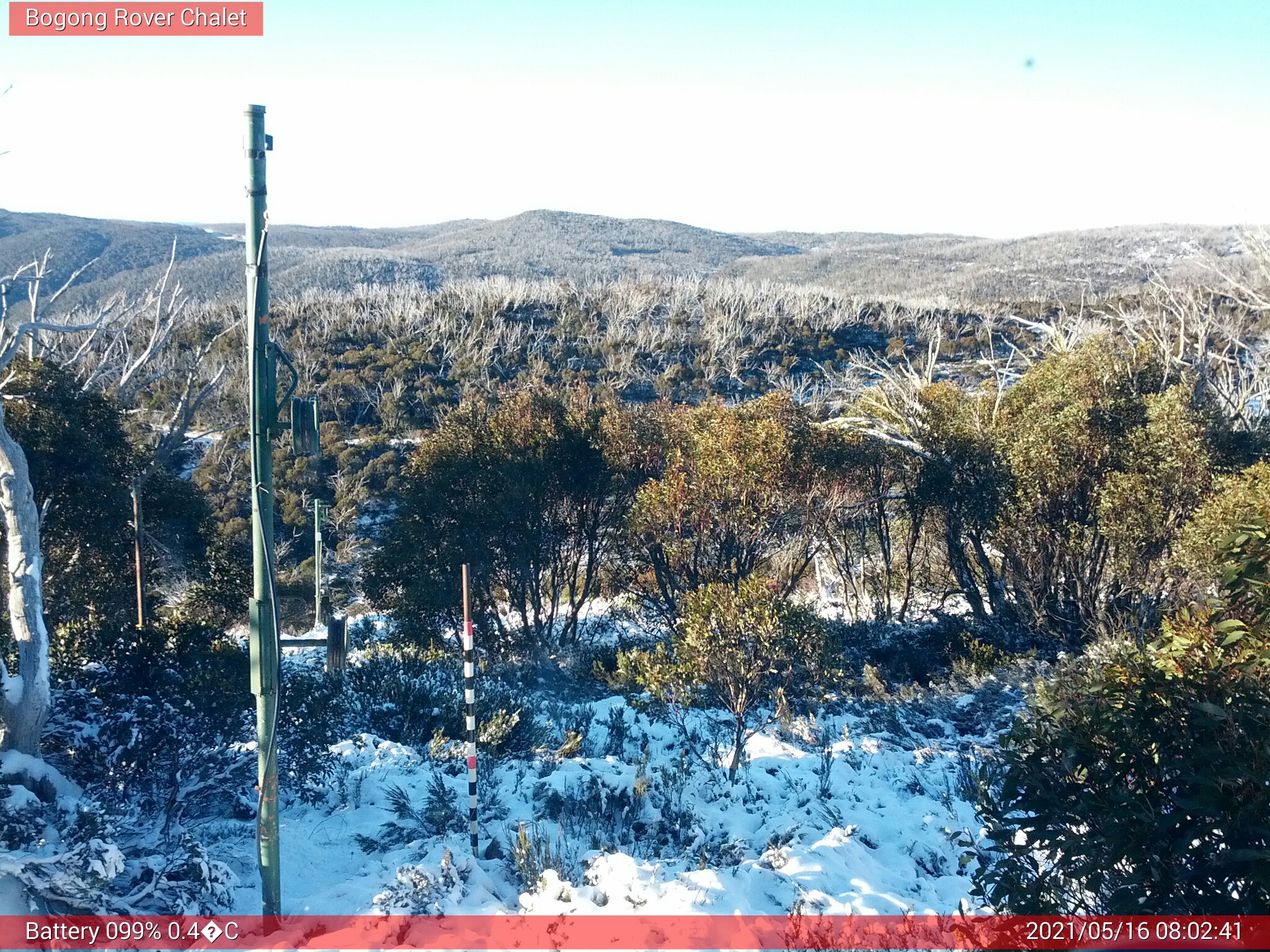 Bogong Web Cam 8:02am Sunday 16th of May 2021