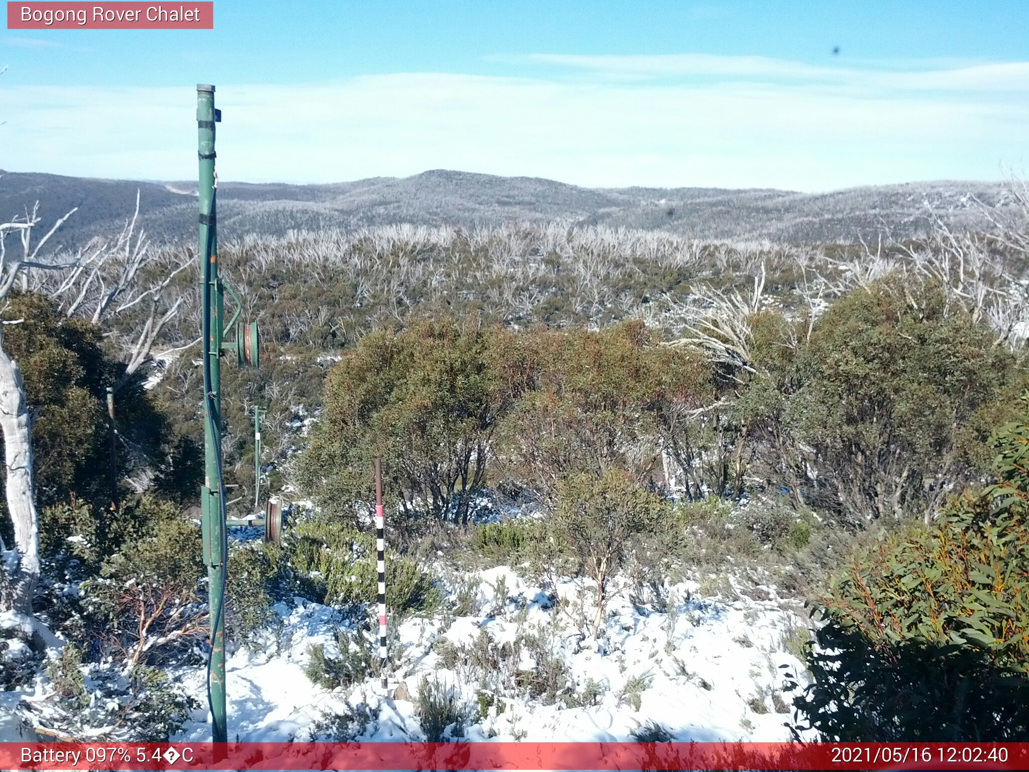 Bogong Web Cam 12:02pm Sunday 16th of May 2021