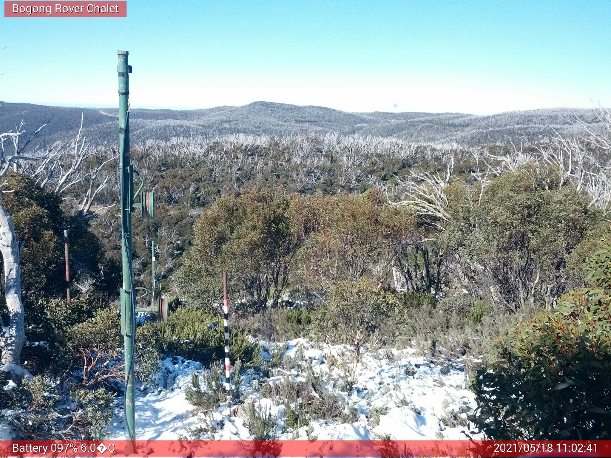 Bogong Web Cam 11:02am Tuesday 18th of May 2021