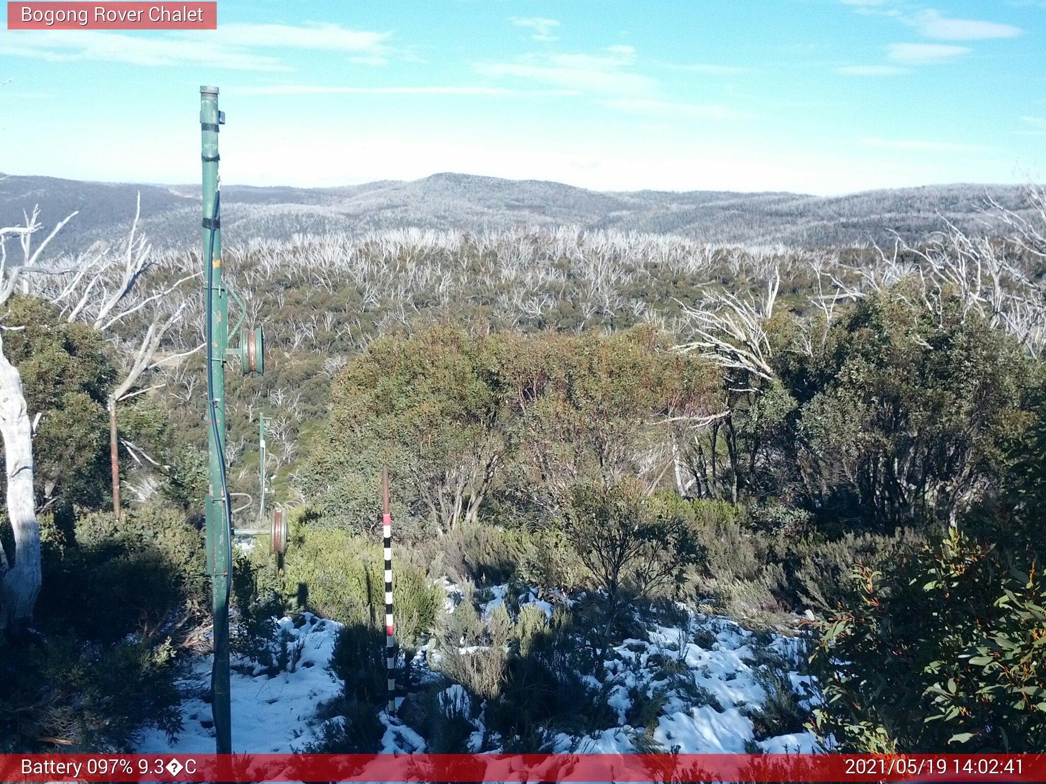 Bogong Web Cam 2:02pm Wednesday 19th of May 2021