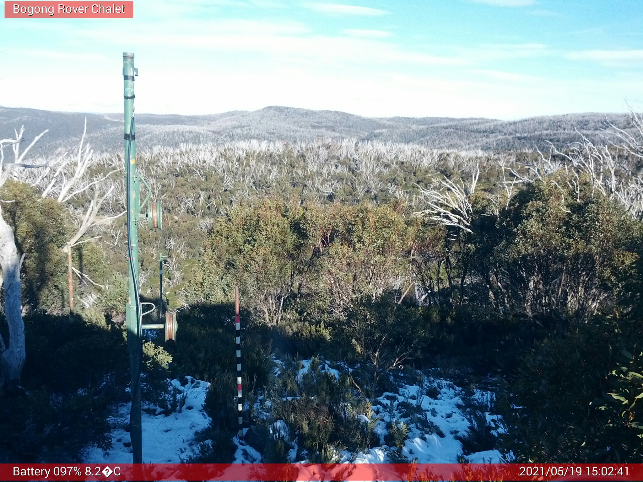 Bogong Web Cam 3:02pm Wednesday 19th of May 2021