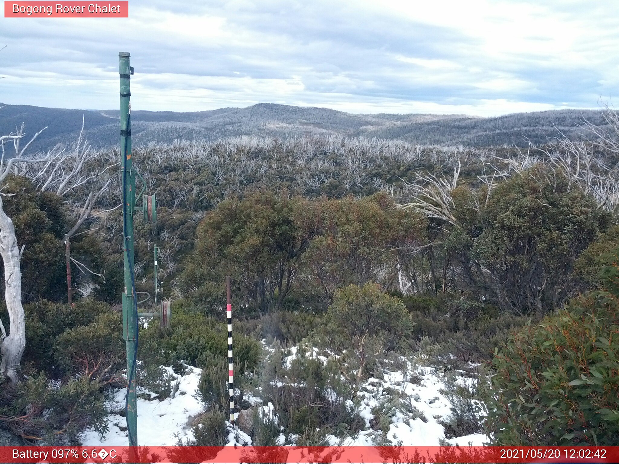 Bogong Web Cam 12:02pm Thursday 20th of May 2021