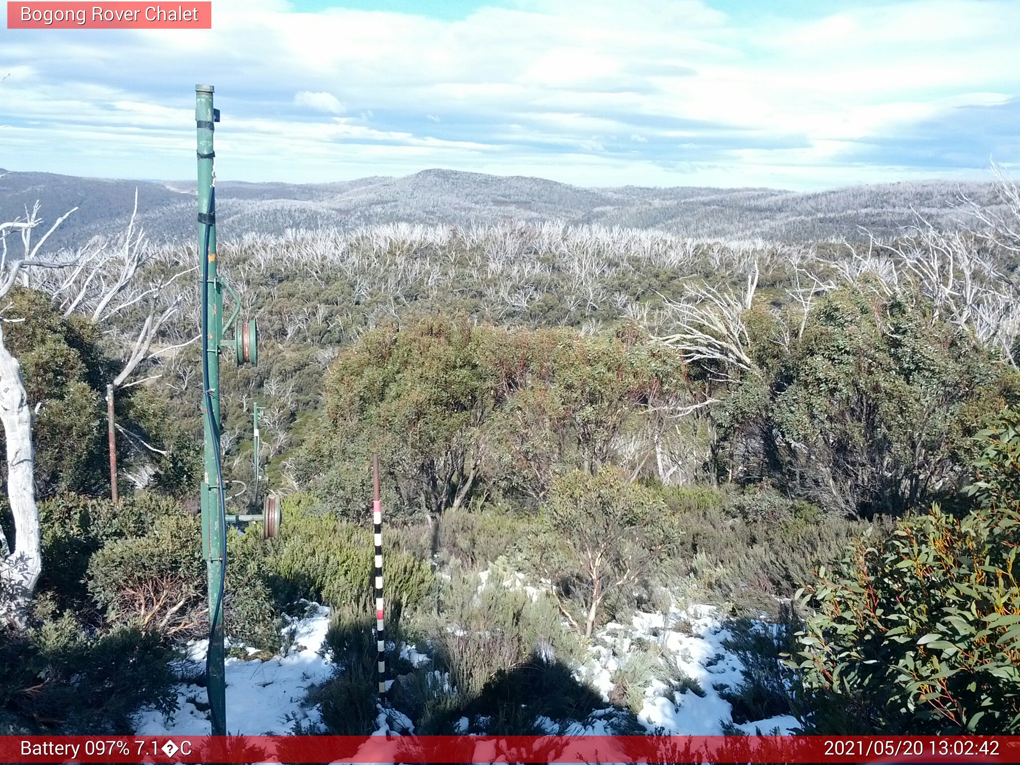 Bogong Web Cam 1:02pm Thursday 20th of May 2021