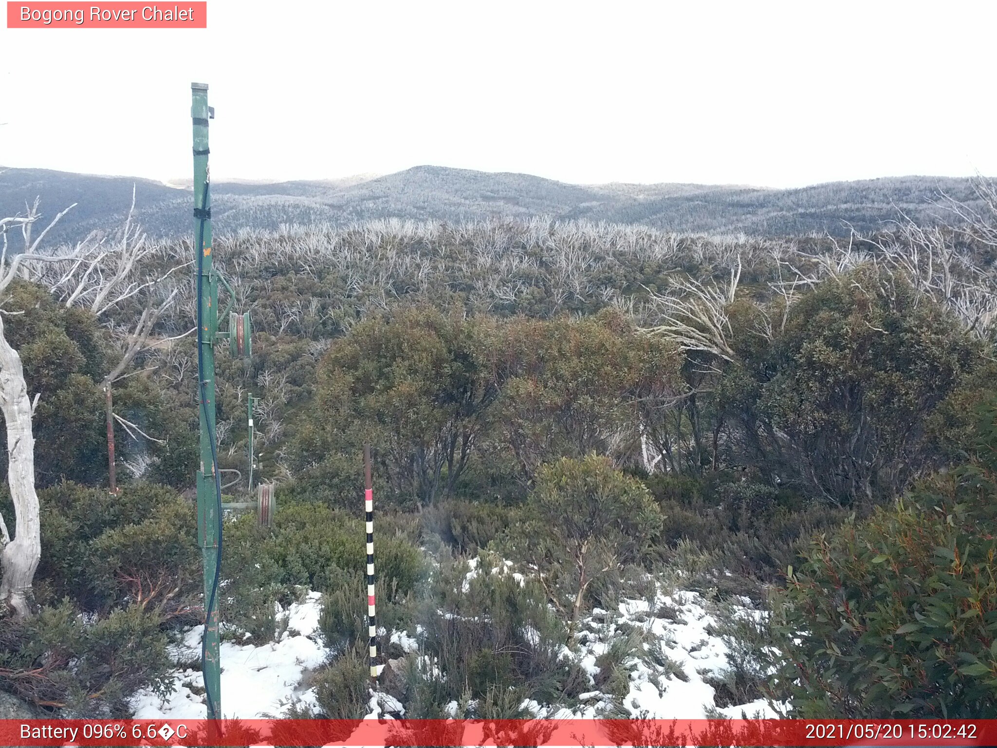 Bogong Web Cam 3:02pm Thursday 20th of May 2021