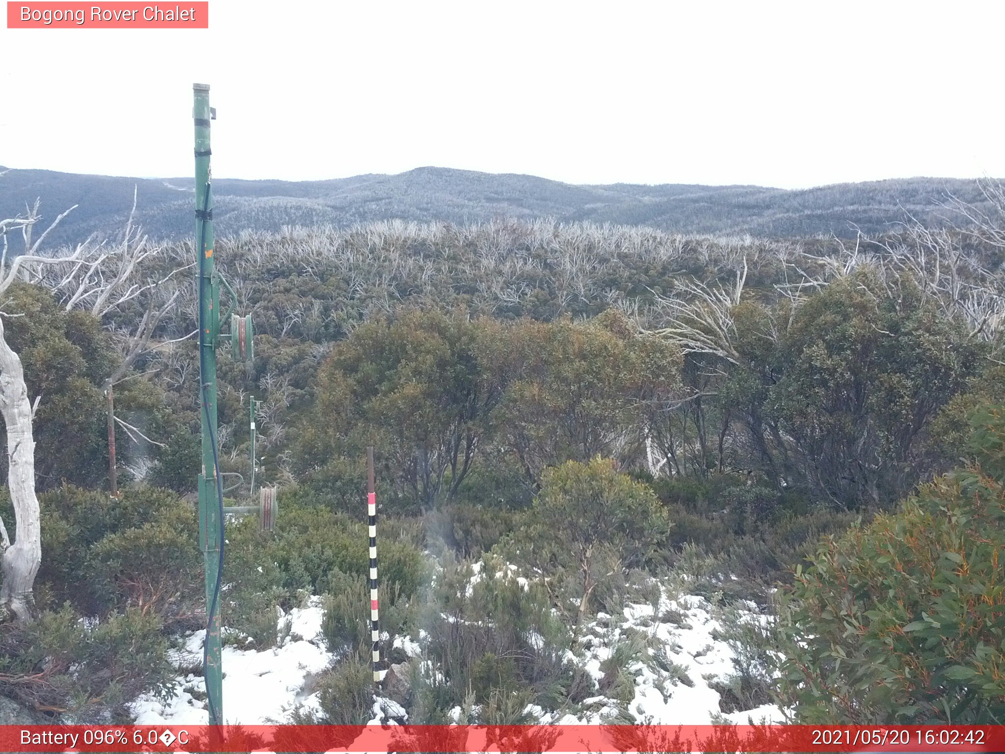 Bogong Web Cam 4:02pm Thursday 20th of May 2021