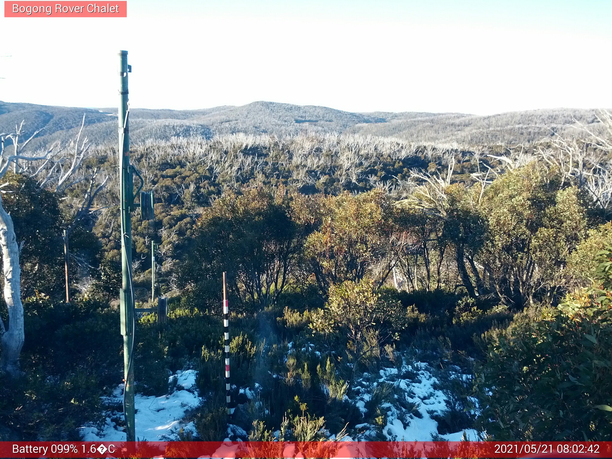 Bogong Web Cam 8:02am Friday 21st of May 2021