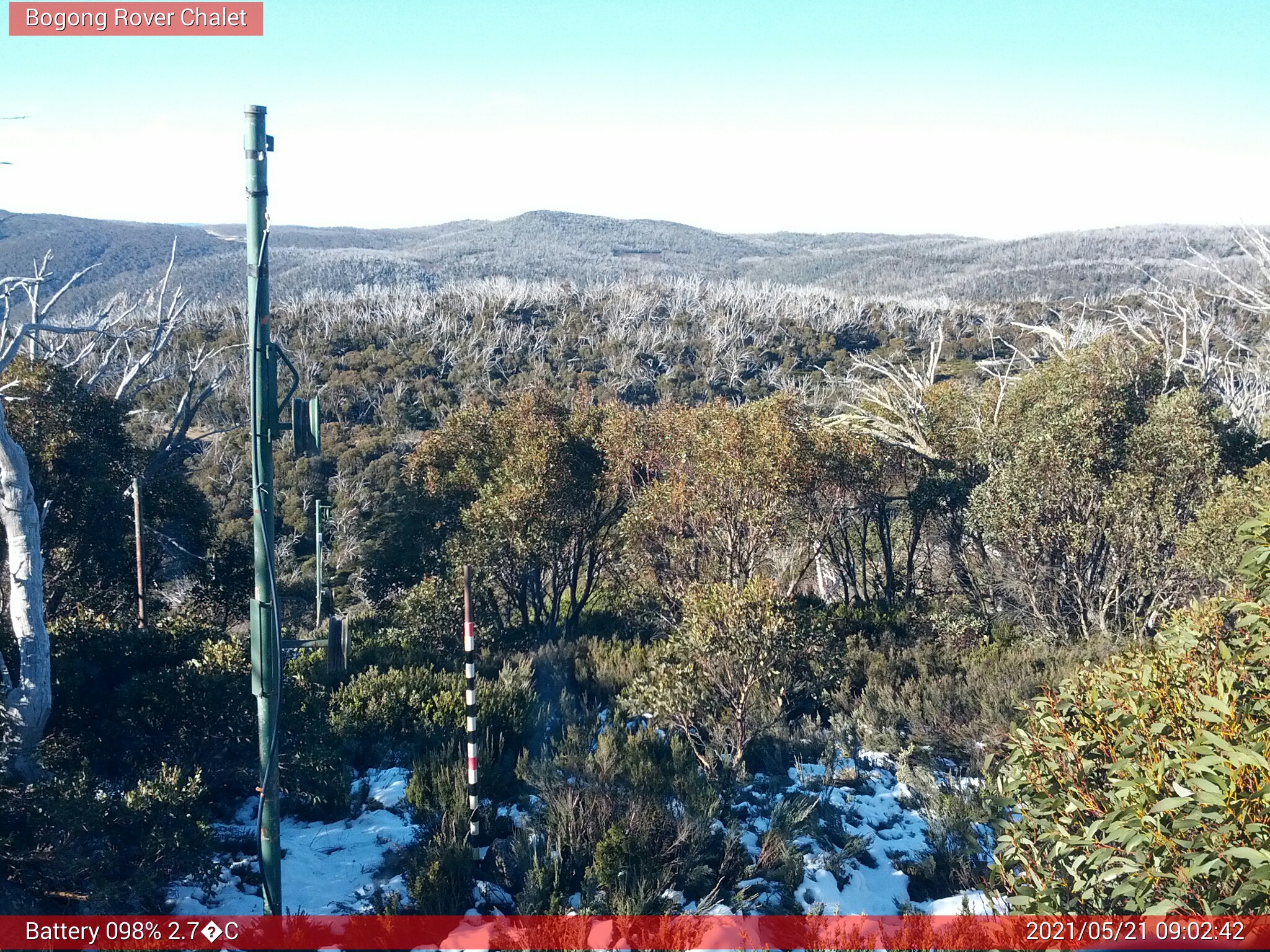 Bogong Web Cam 9:02am Friday 21st of May 2021