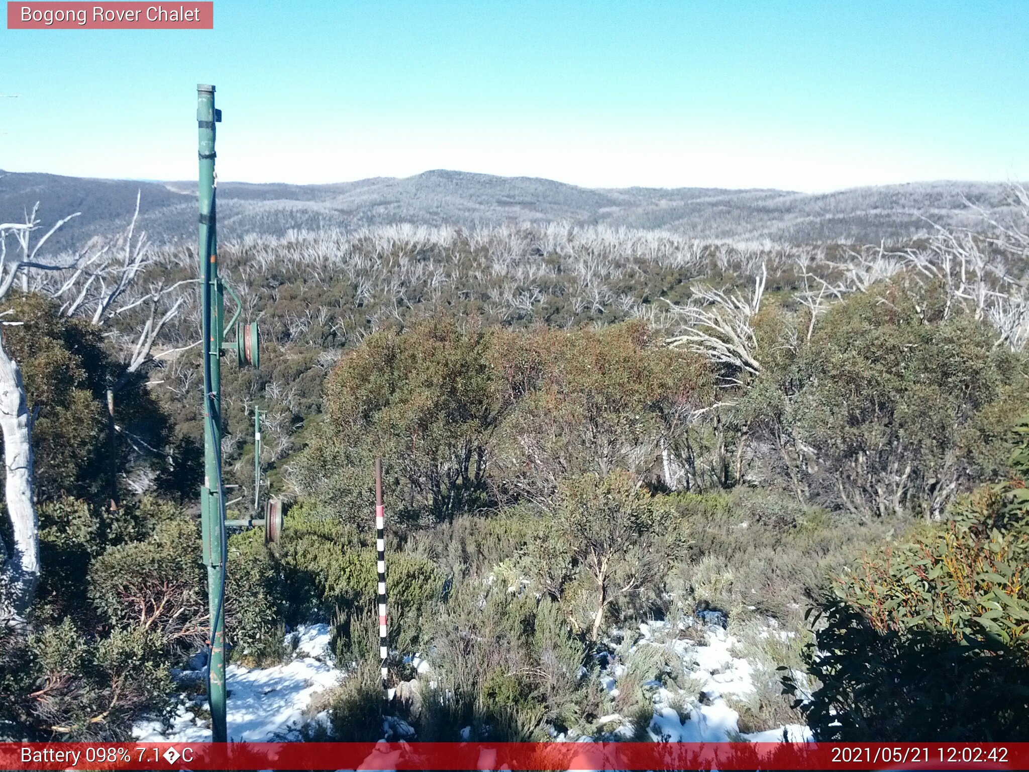 Bogong Web Cam 12:02pm Friday 21st of May 2021