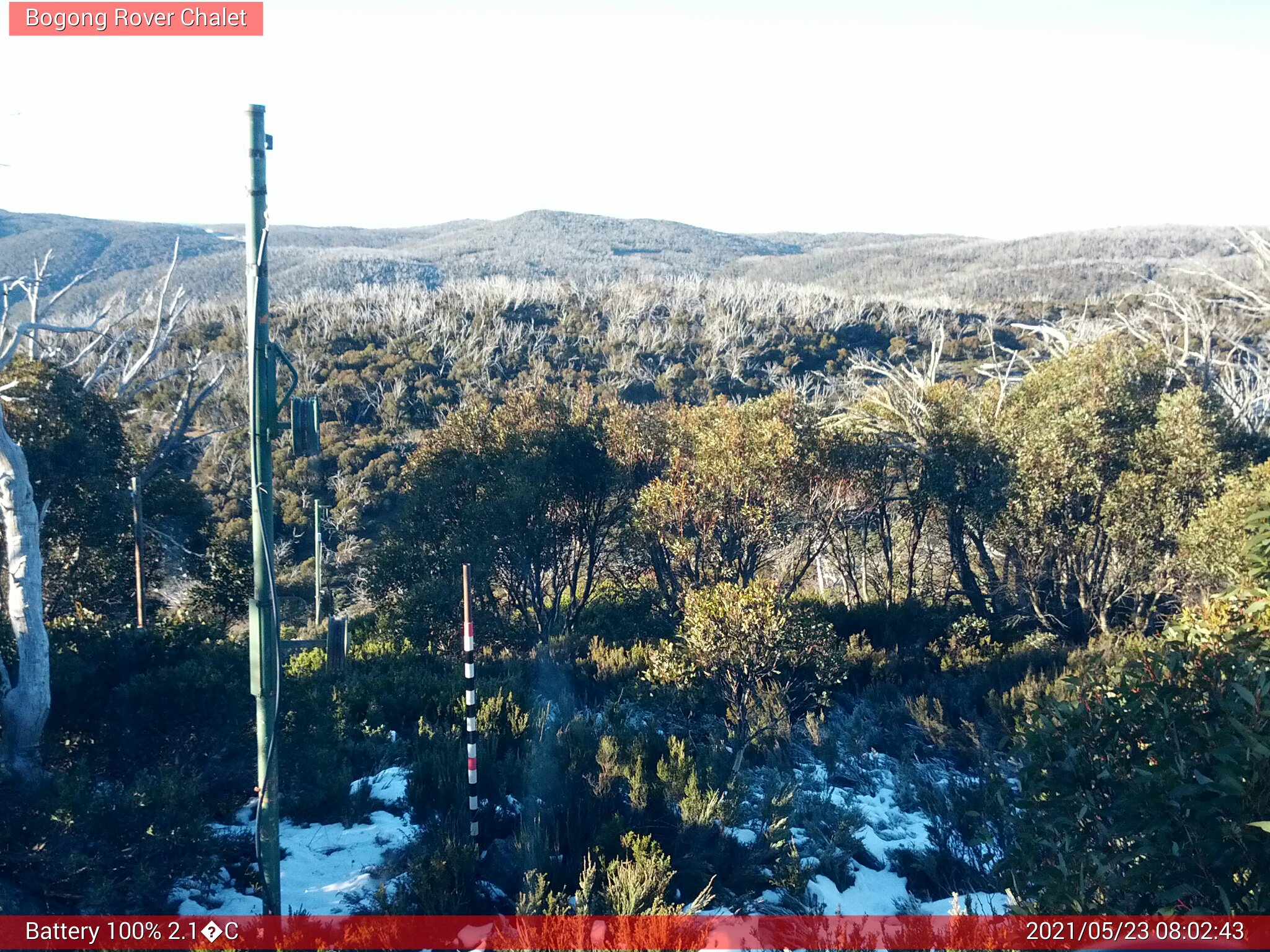 Bogong Web Cam 8:02am Sunday 23rd of May 2021