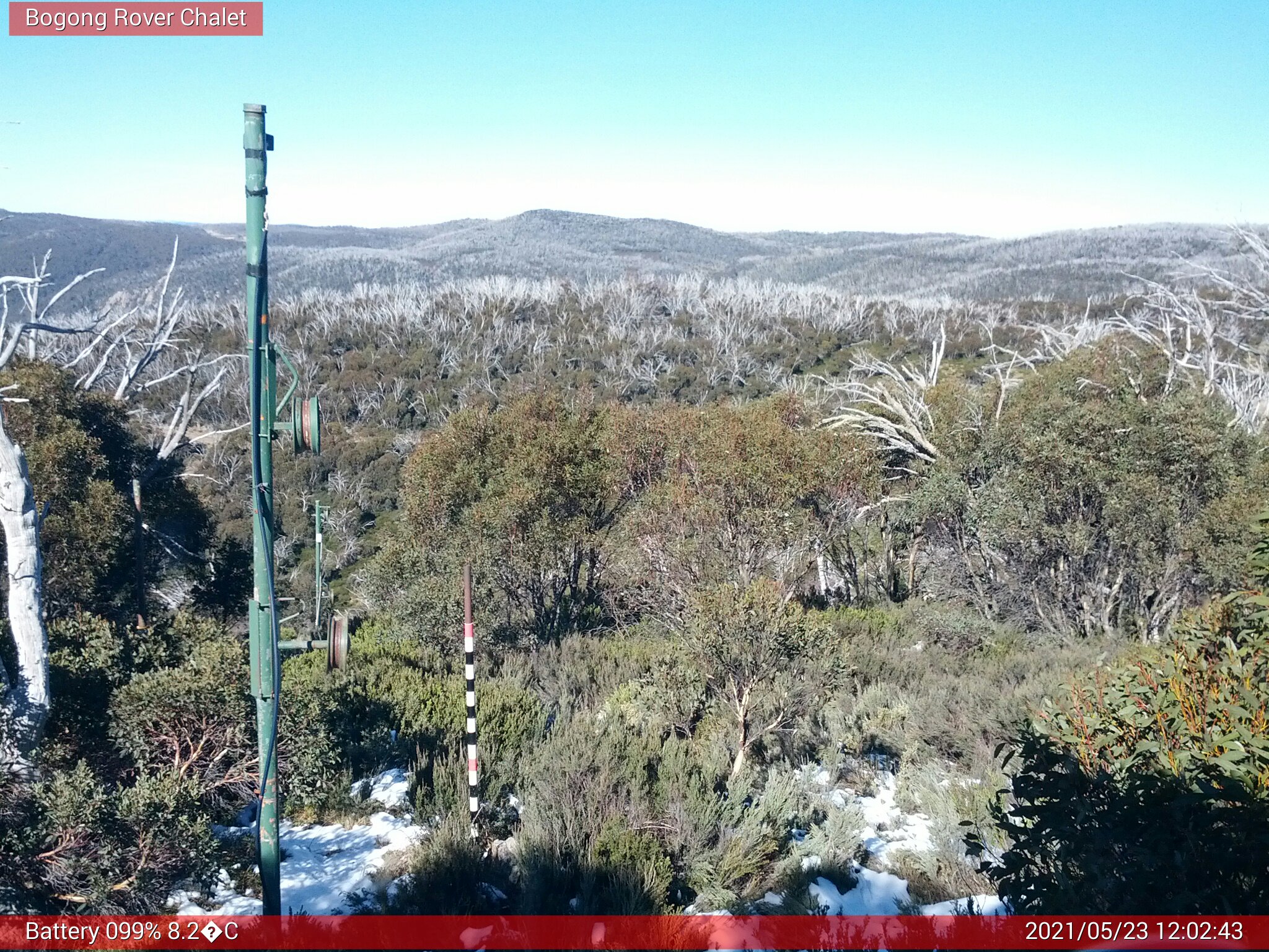 Bogong Web Cam 12:02pm Sunday 23rd of May 2021