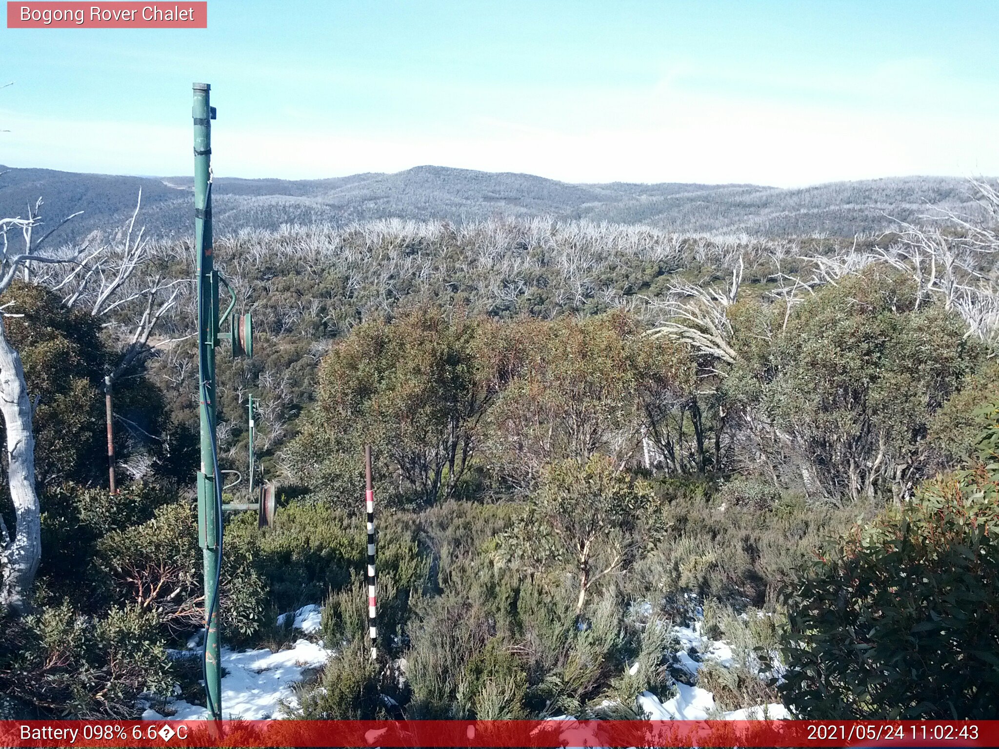 Bogong Web Cam 11:02am Monday 24th of May 2021