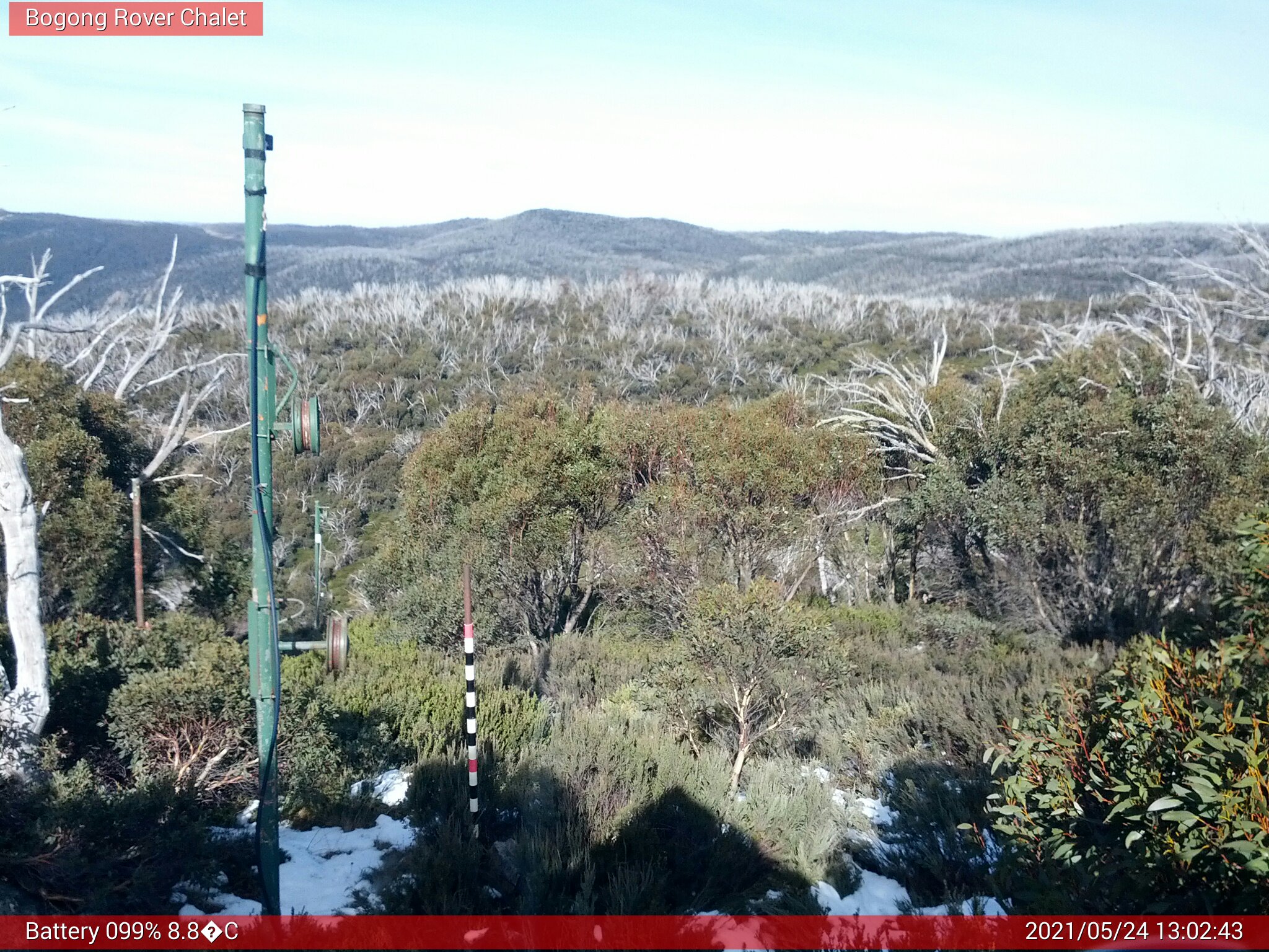 Bogong Web Cam 1:02pm Monday 24th of May 2021