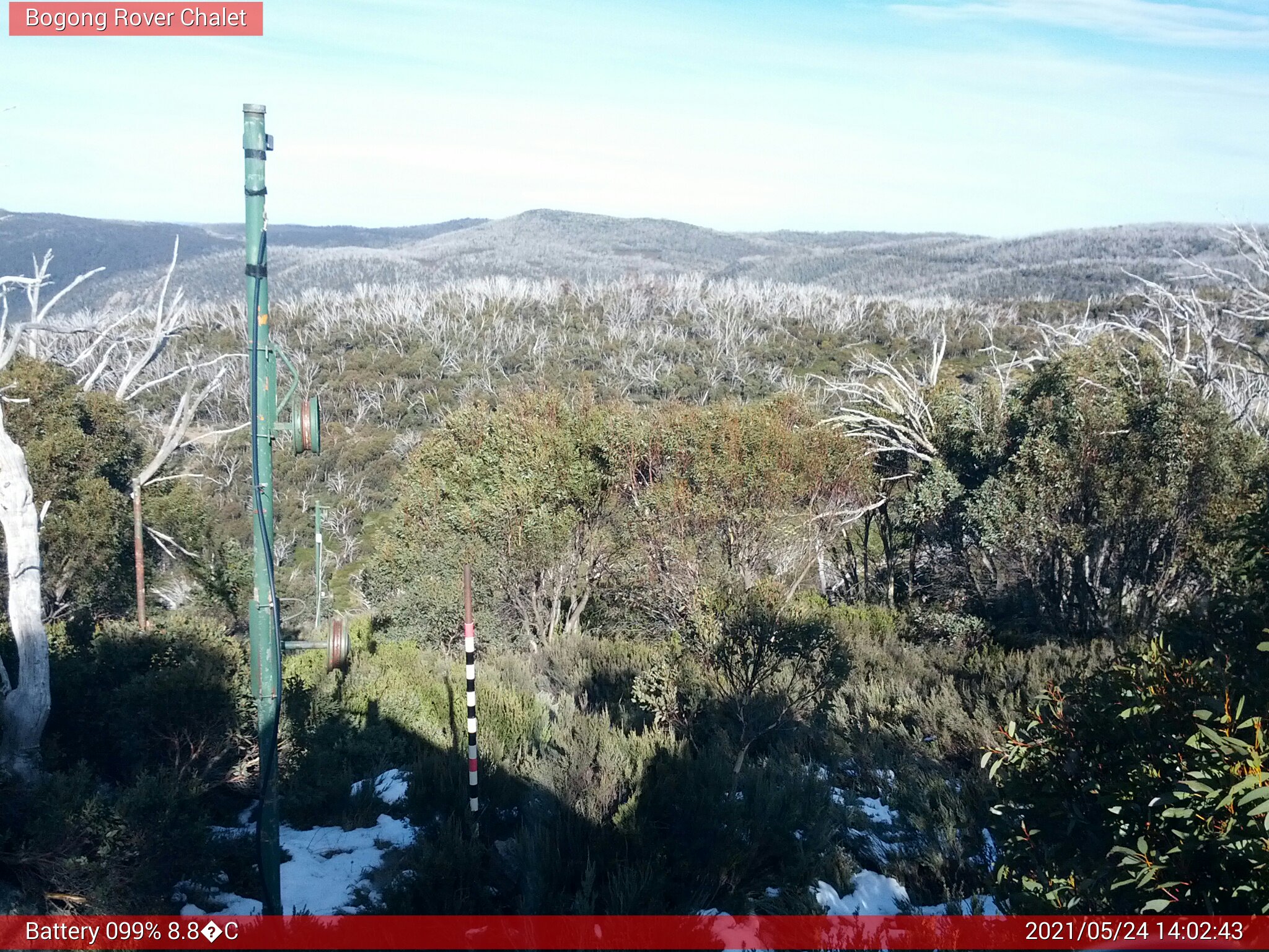 Bogong Web Cam 2:02pm Monday 24th of May 2021