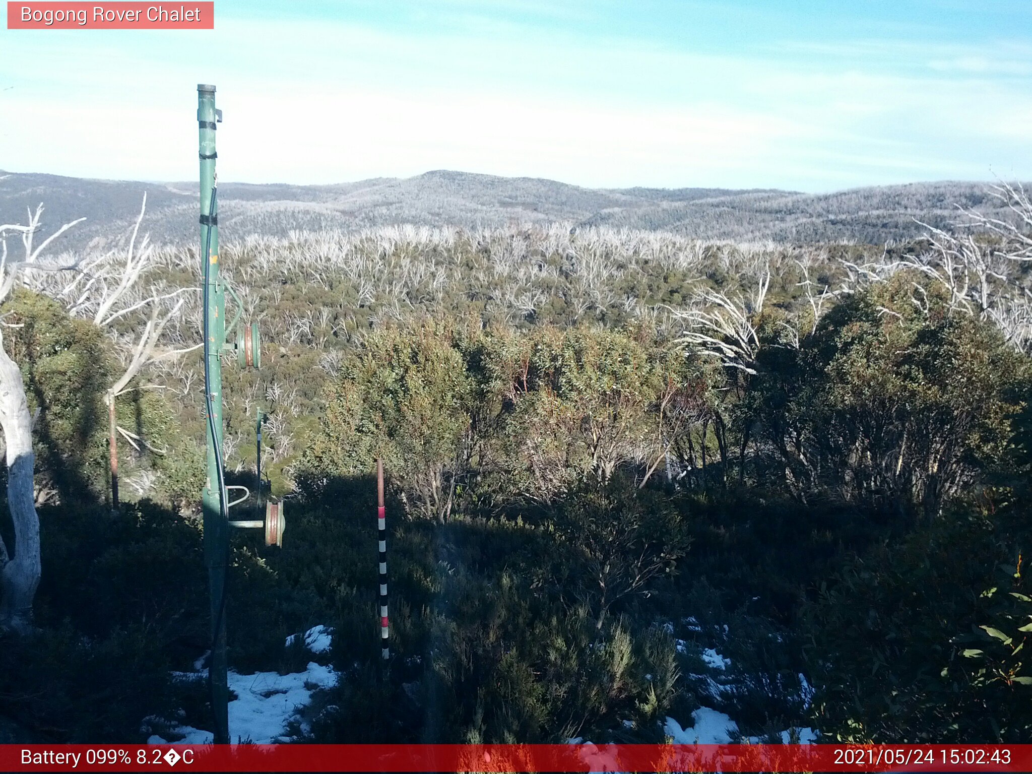 Bogong Web Cam 3:02pm Monday 24th of May 2021