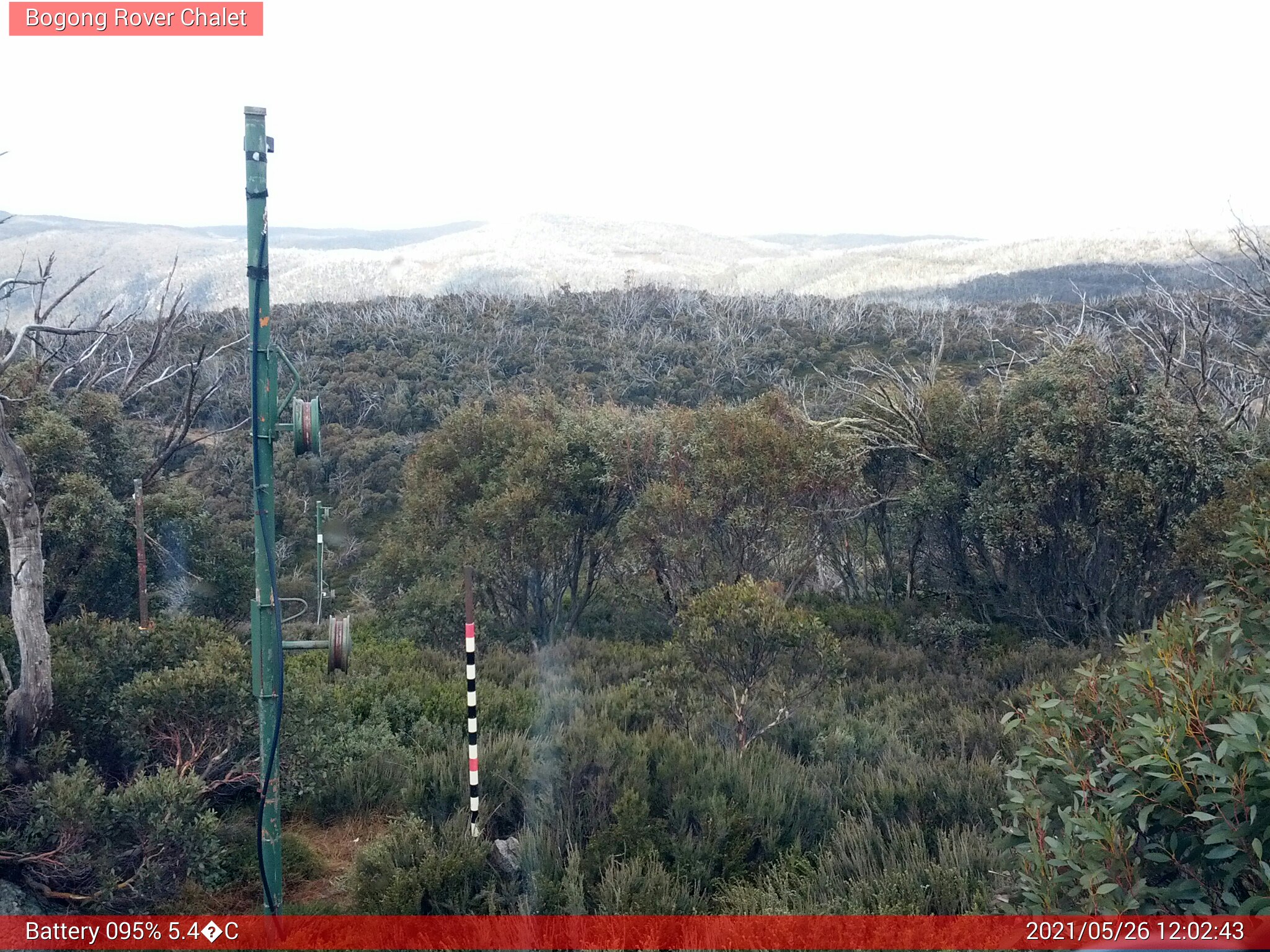 Bogong Web Cam 12:02pm Wednesday 26th of May 2021