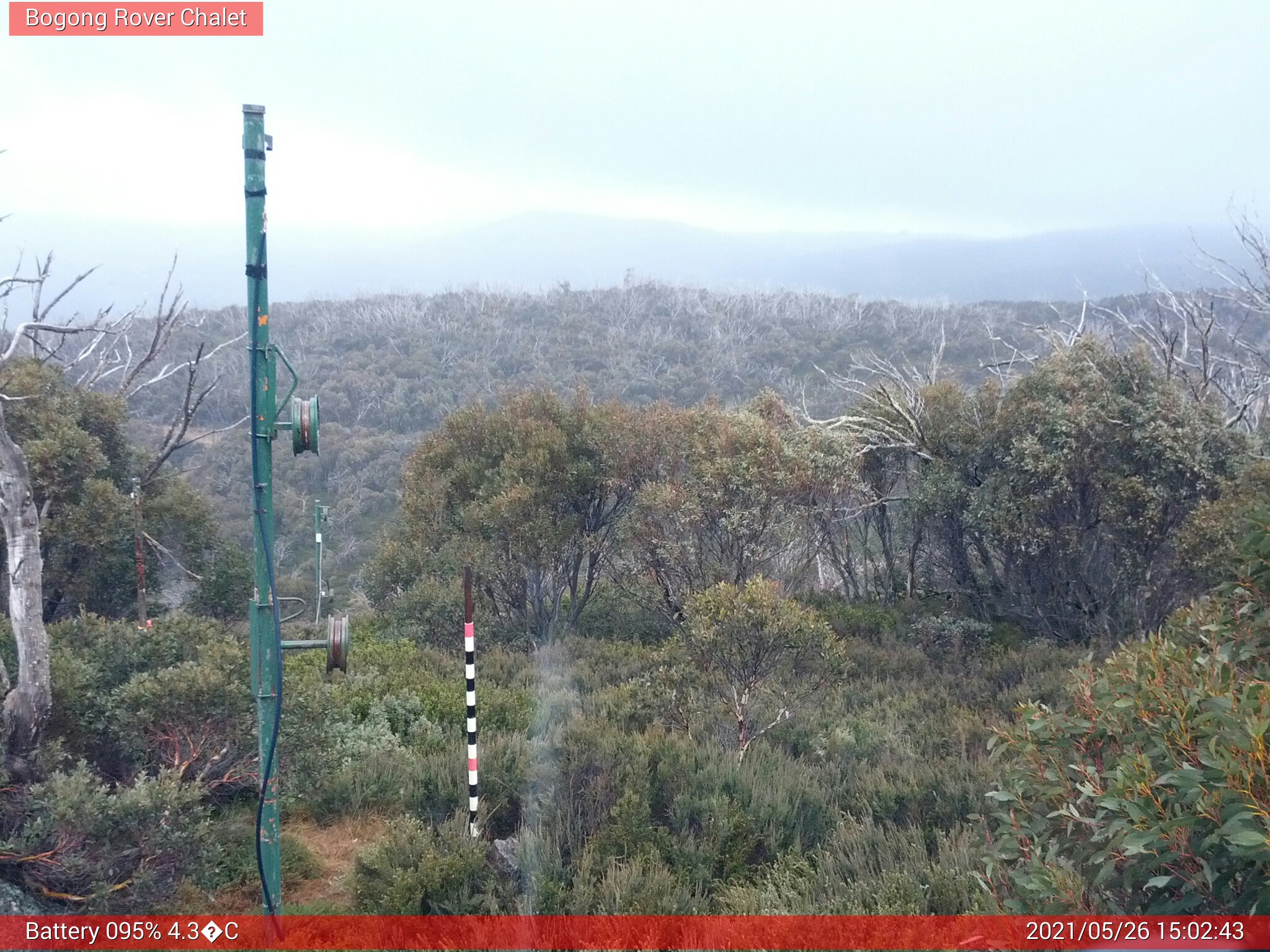 Bogong Web Cam 3:02pm Wednesday 26th of May 2021