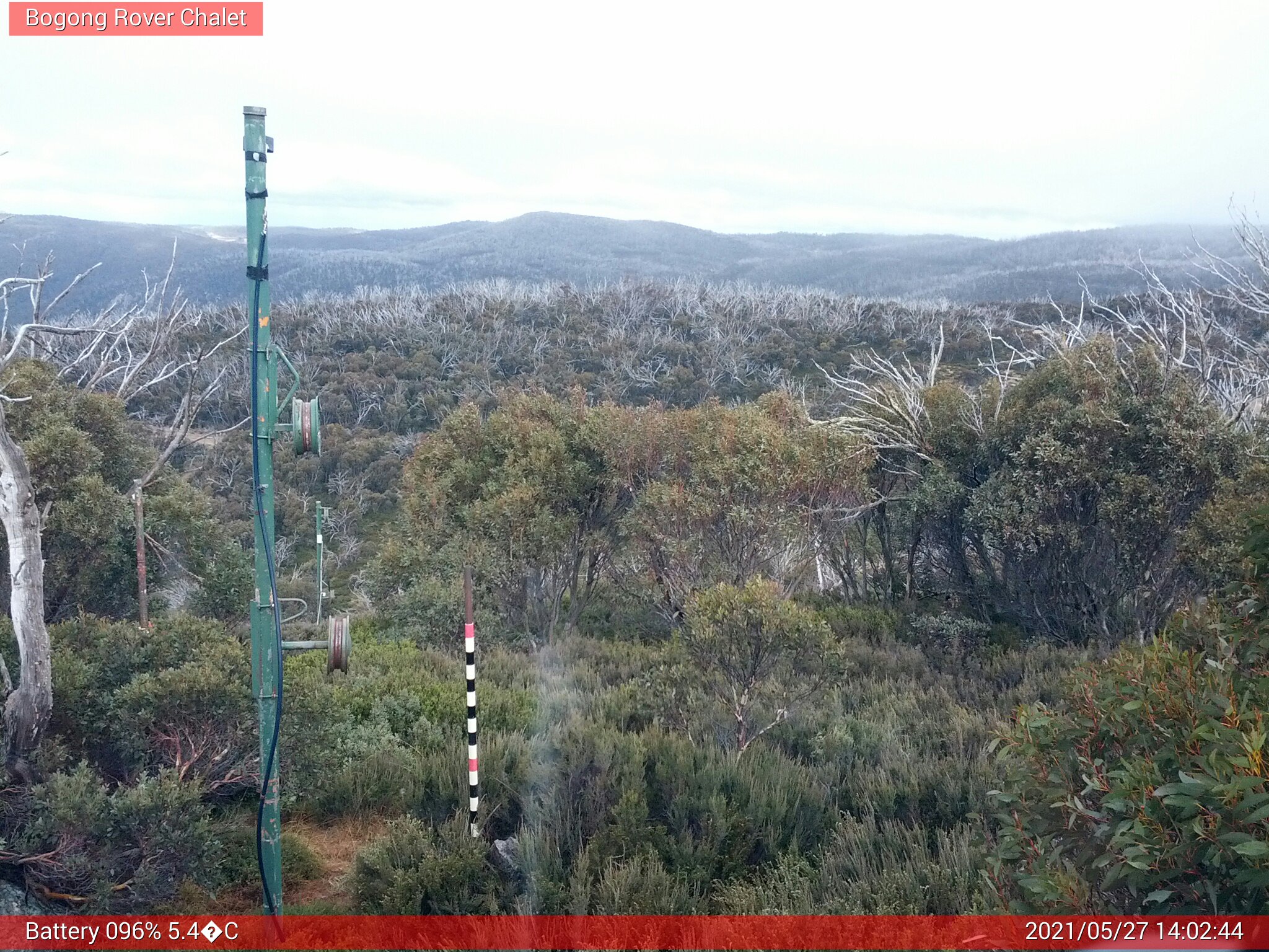 Bogong Web Cam 2:02pm Thursday 27th of May 2021