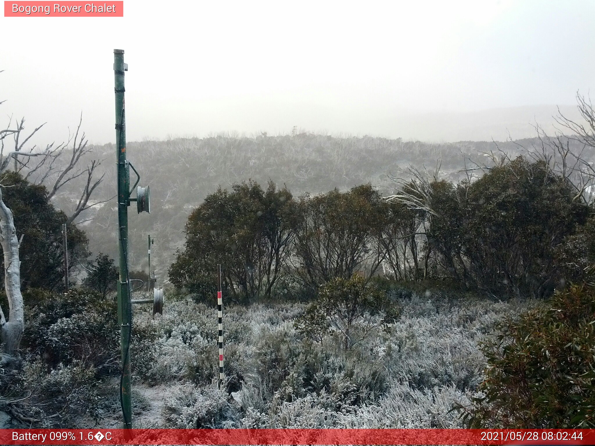 Bogong Web Cam 8:02am Friday 28th of May 2021