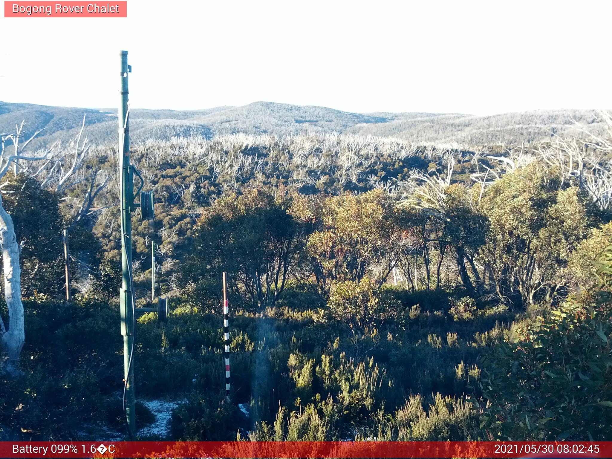 Bogong Web Cam 8:02am Sunday 30th of May 2021