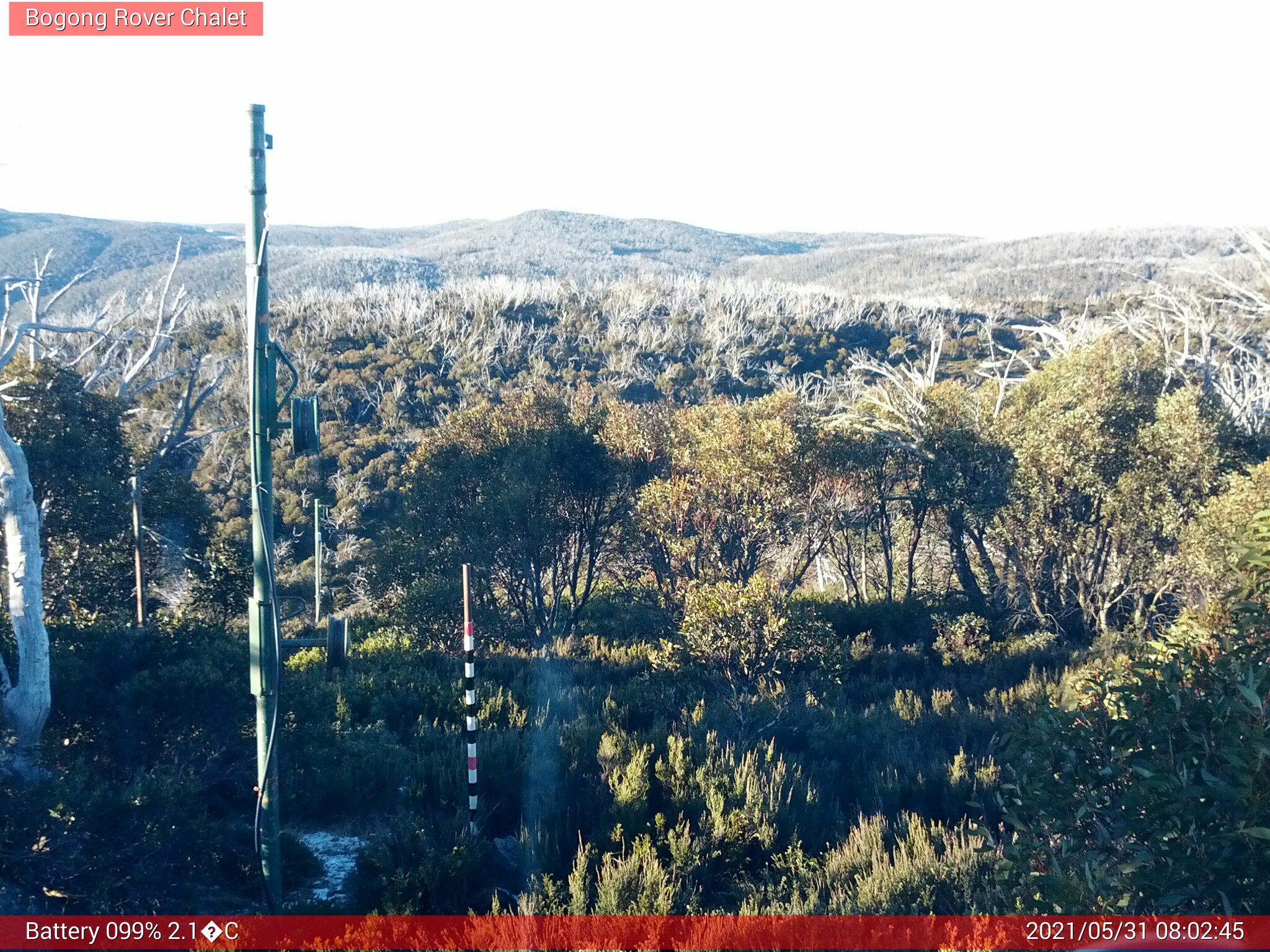 Bogong Web Cam 8:02am Monday 31st of May 2021