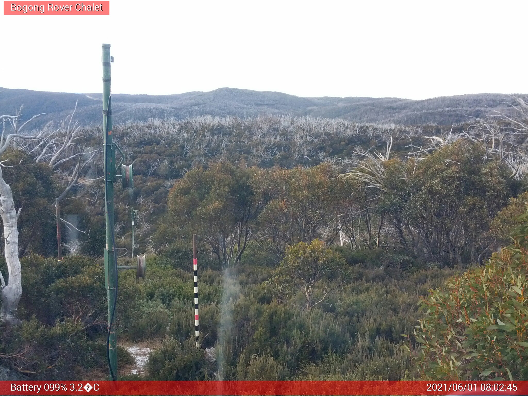 Bogong Web Cam 8:02am Tuesday 1st of June 2021