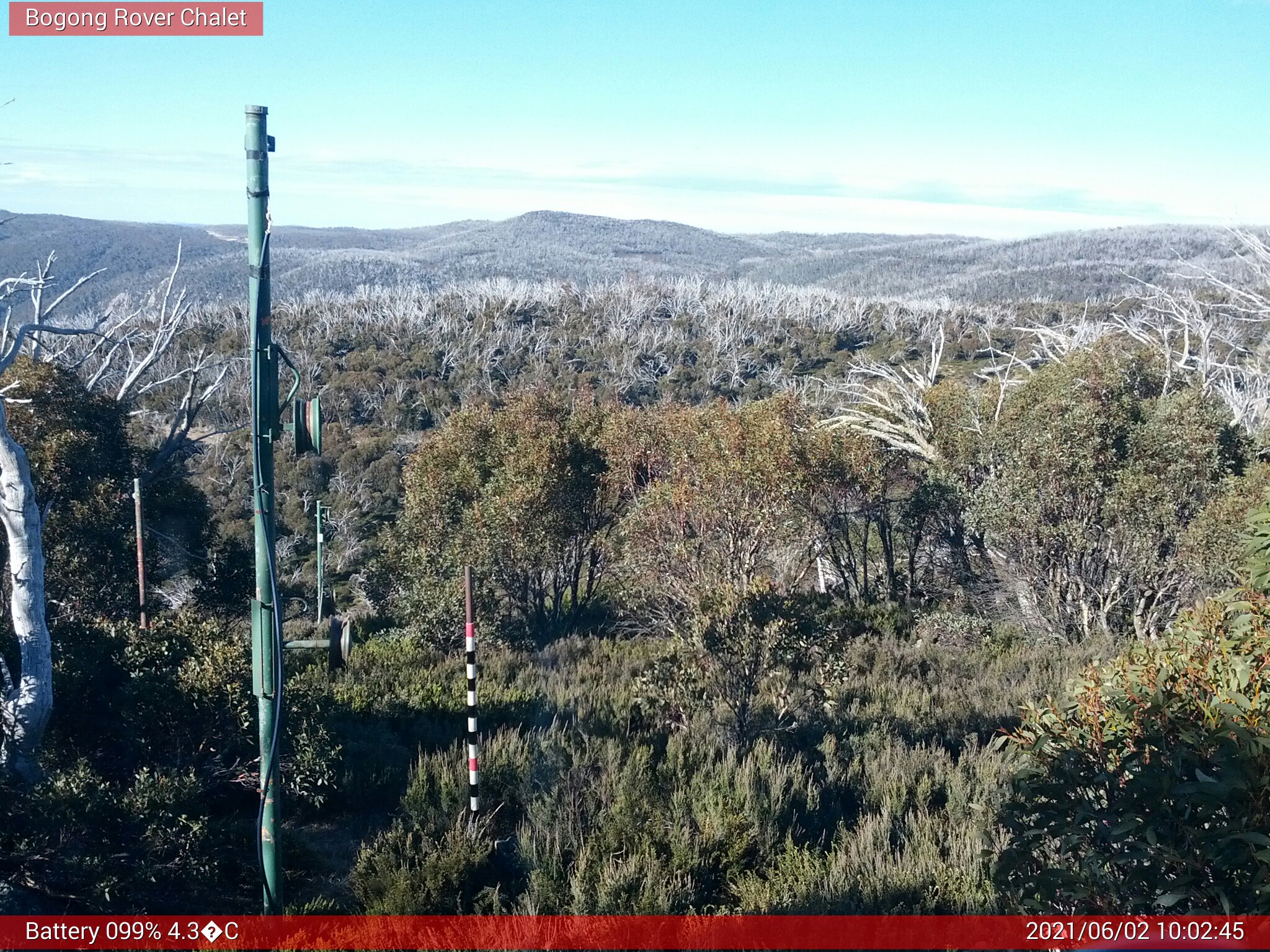 Bogong Web Cam 10:02am Wednesday 2nd of June 2021