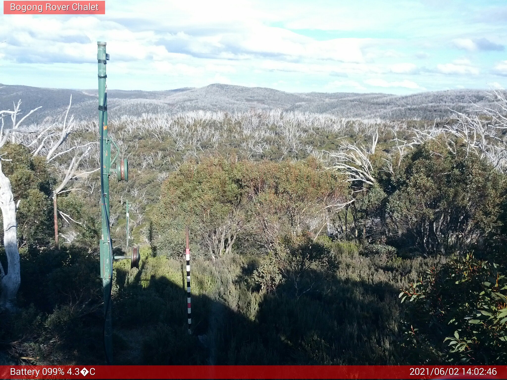 Bogong Web Cam 2:02pm Wednesday 2nd of June 2021