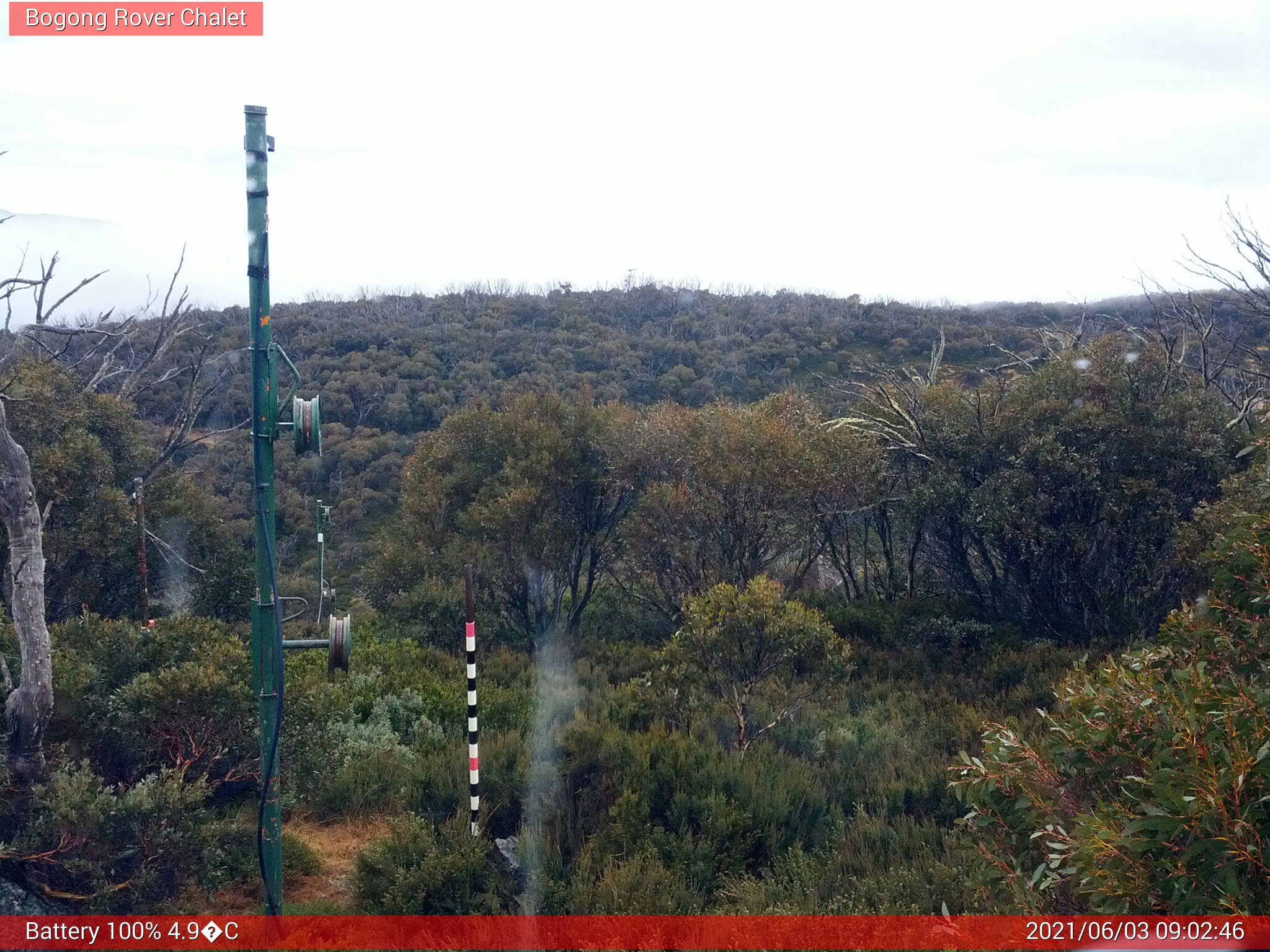 Bogong Web Cam 9:02am Thursday 3rd of June 2021