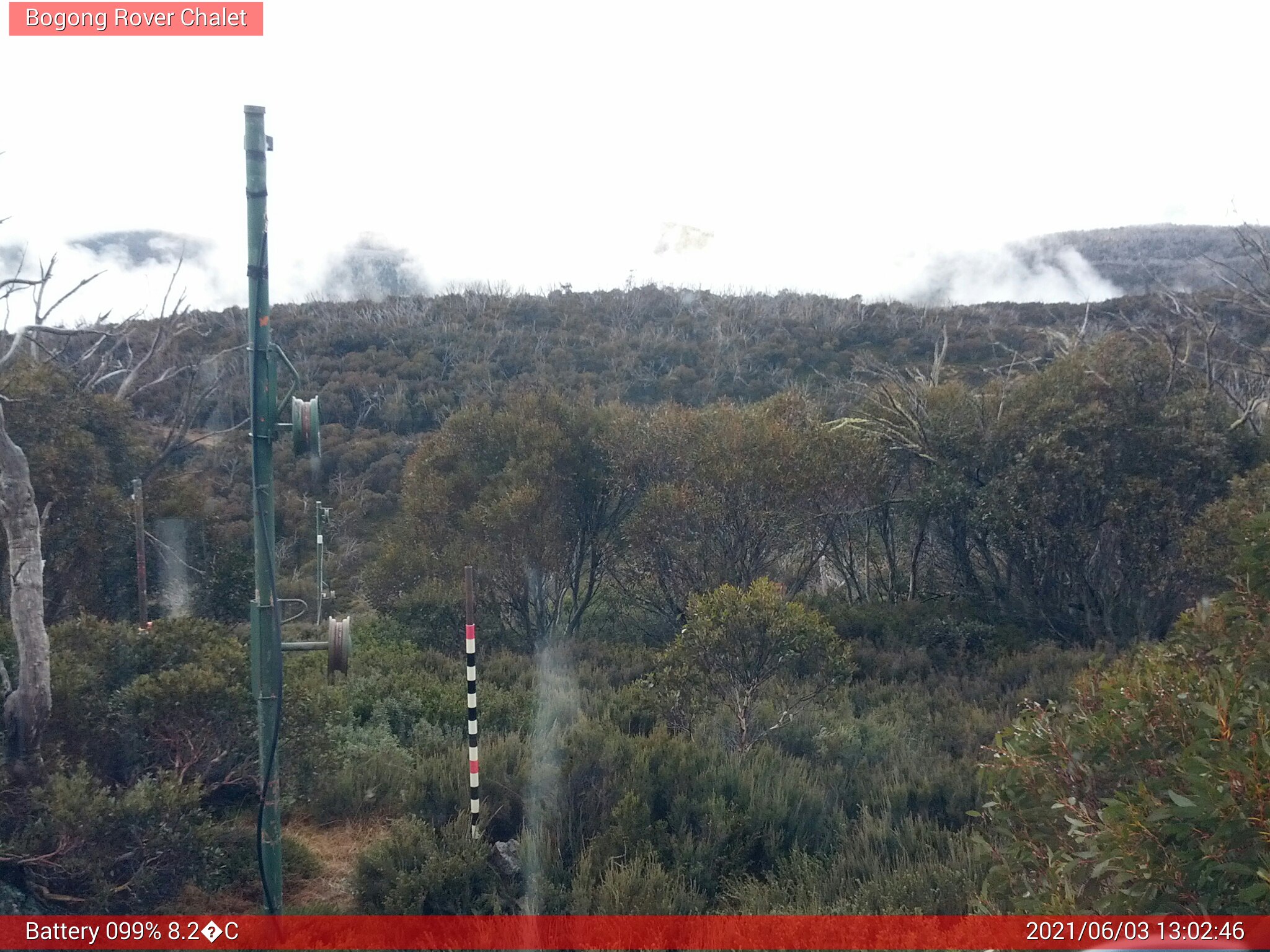 Bogong Web Cam 1:02pm Thursday 3rd of June 2021