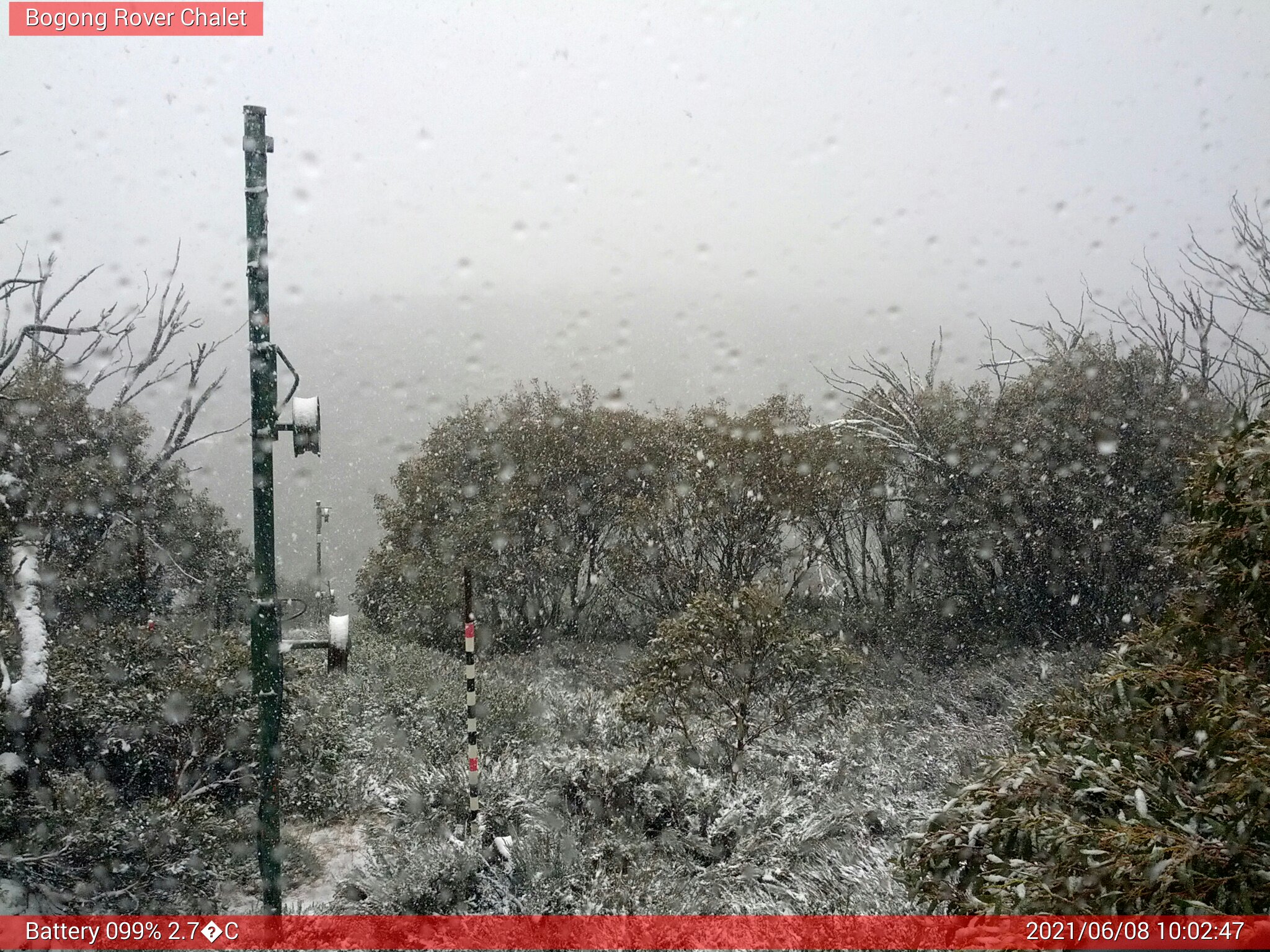 Bogong Web Cam 10:02am Tuesday 8th of June 2021