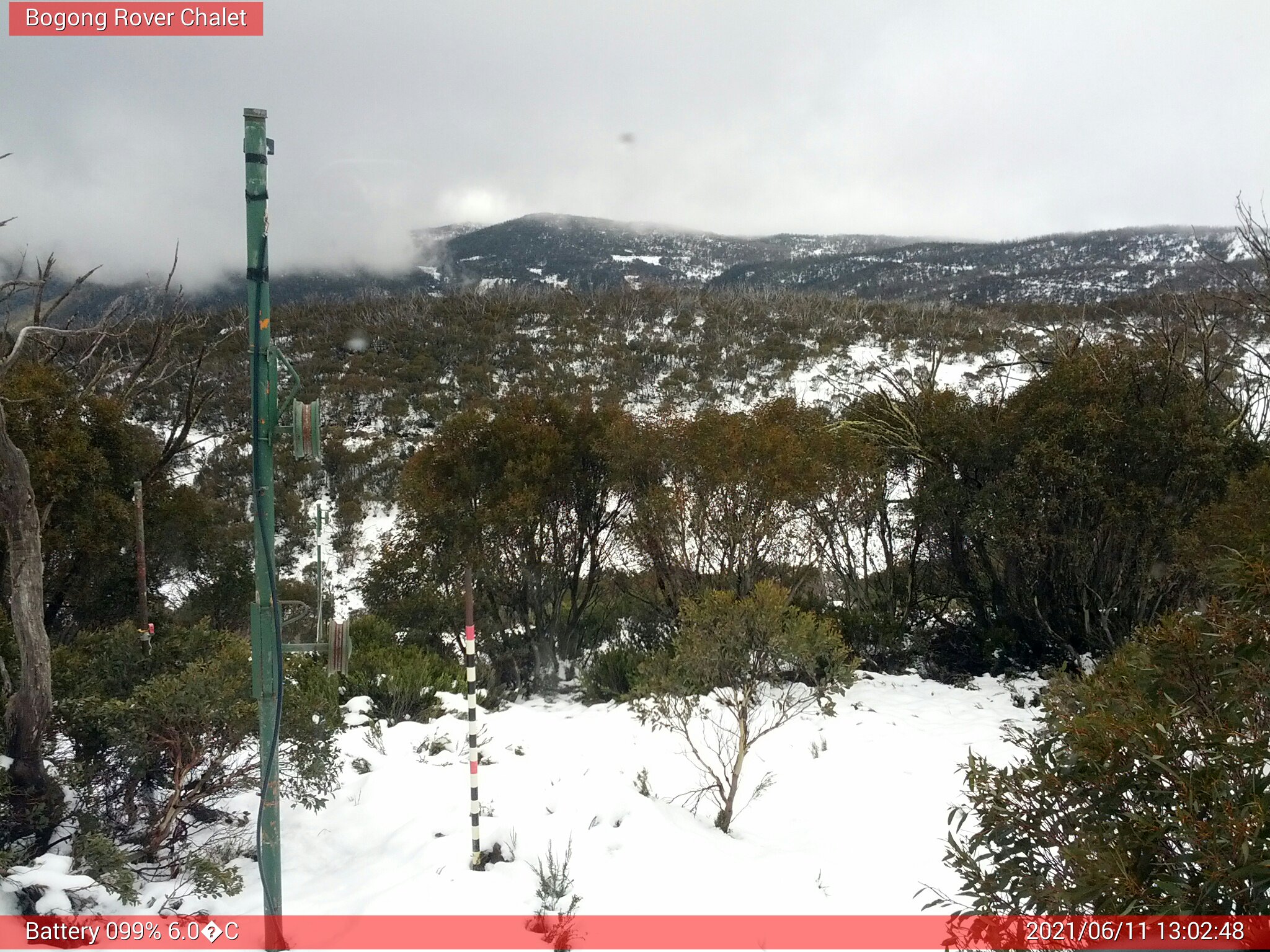 Bogong Web Cam 1:02pm Friday 11th of June 2021