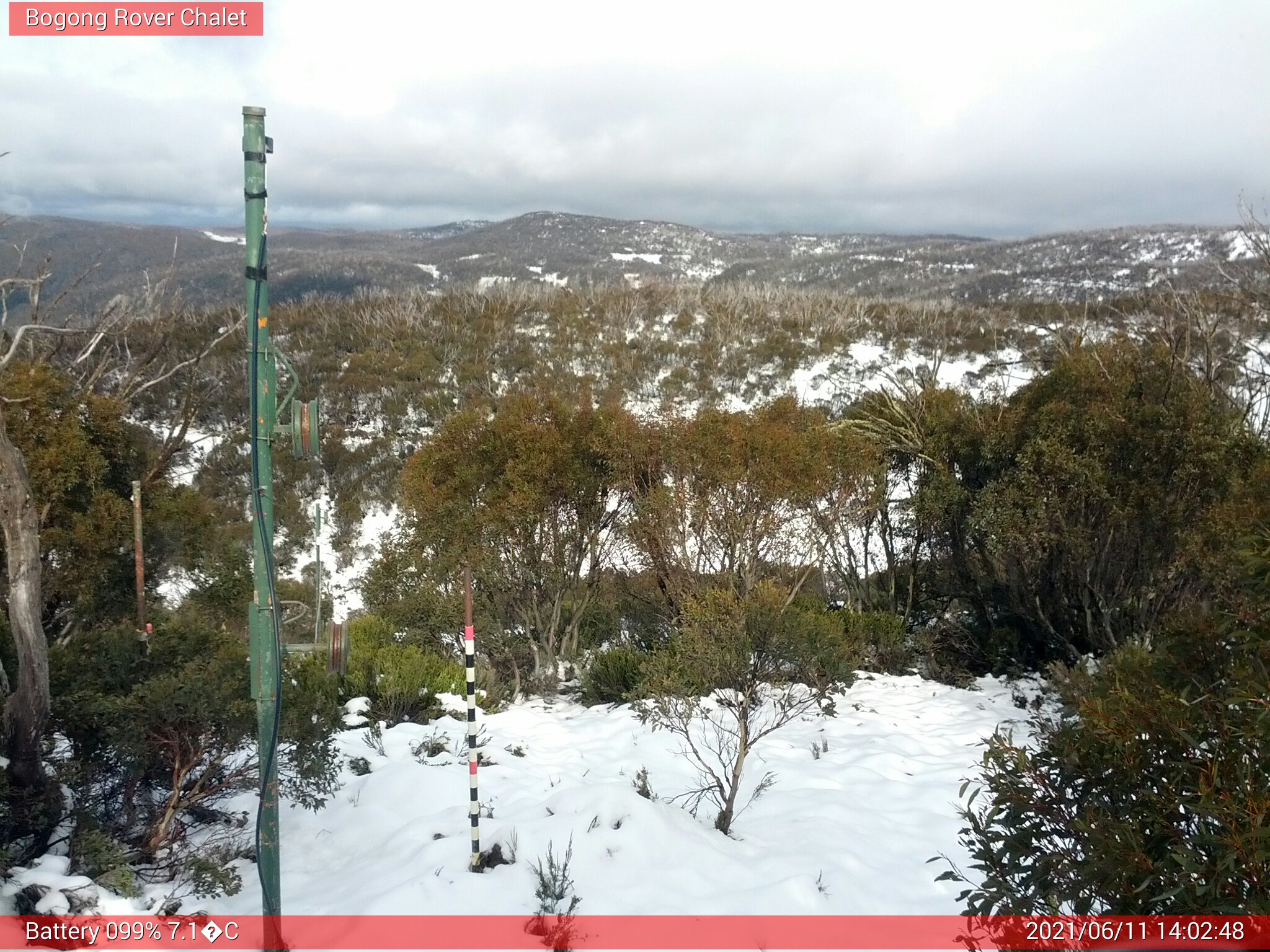 Bogong Web Cam 2:02pm Friday 11th of June 2021