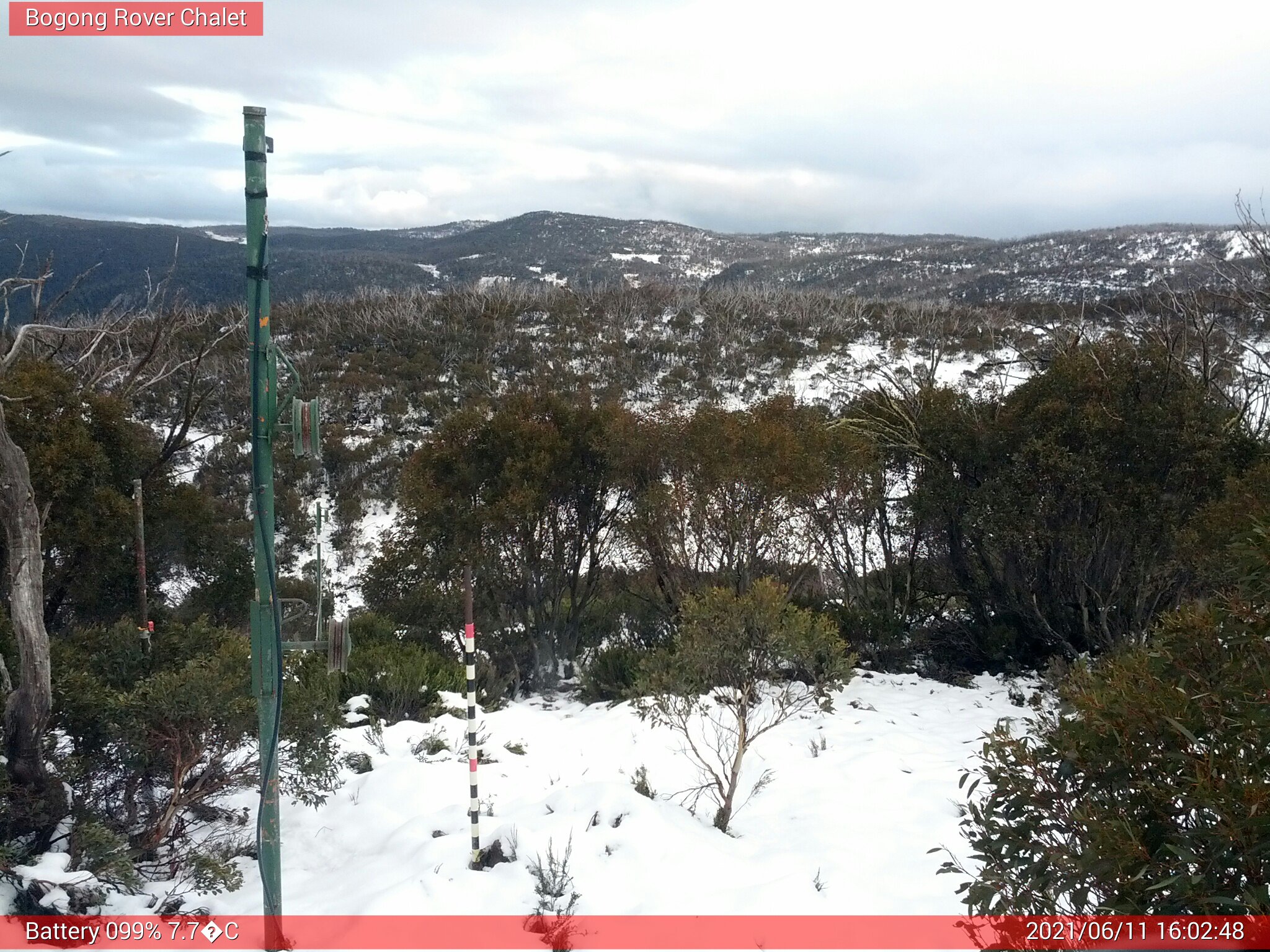 Bogong Web Cam 4:02pm Friday 11th of June 2021