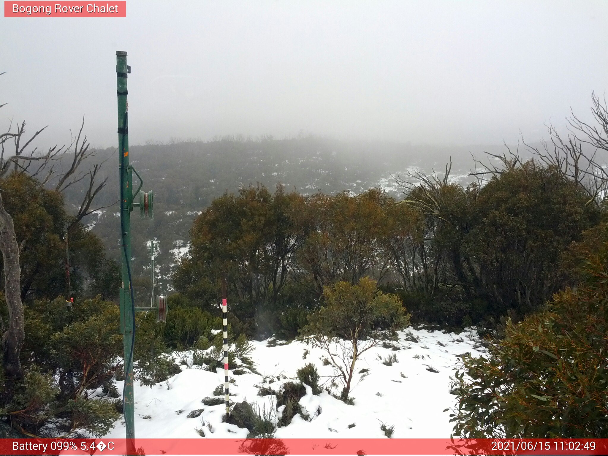 Bogong Web Cam 11:02am Tuesday 15th of June 2021