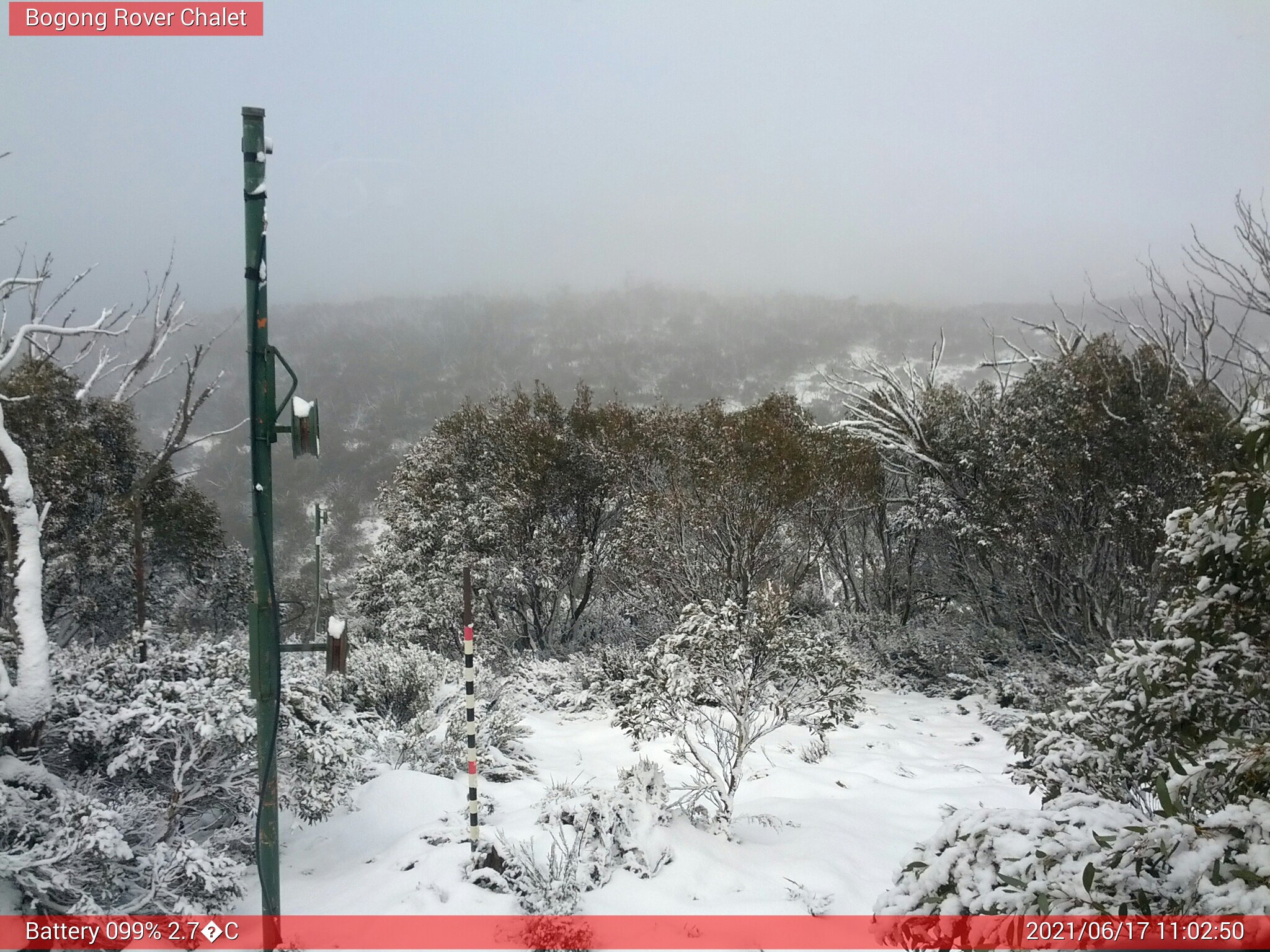 Bogong Web Cam 11:02am Thursday 17th of June 2021